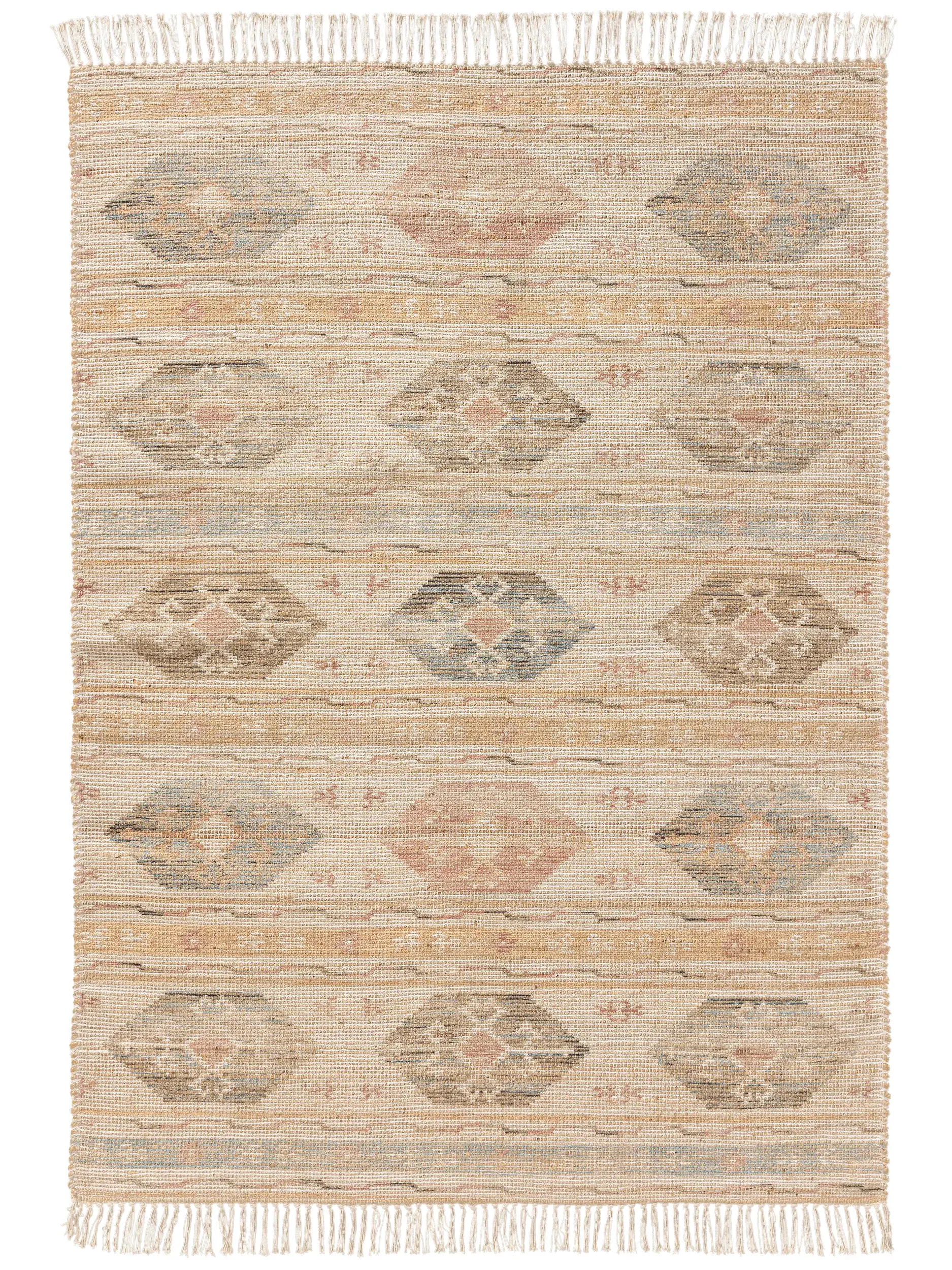 Tapete de 68% Jute, 20% Polyester, 12% Baumwolle em Multicolor com pelo de 68% Jute, 20% Polyester, 12% Baumwolle de altura da benuta Pop
