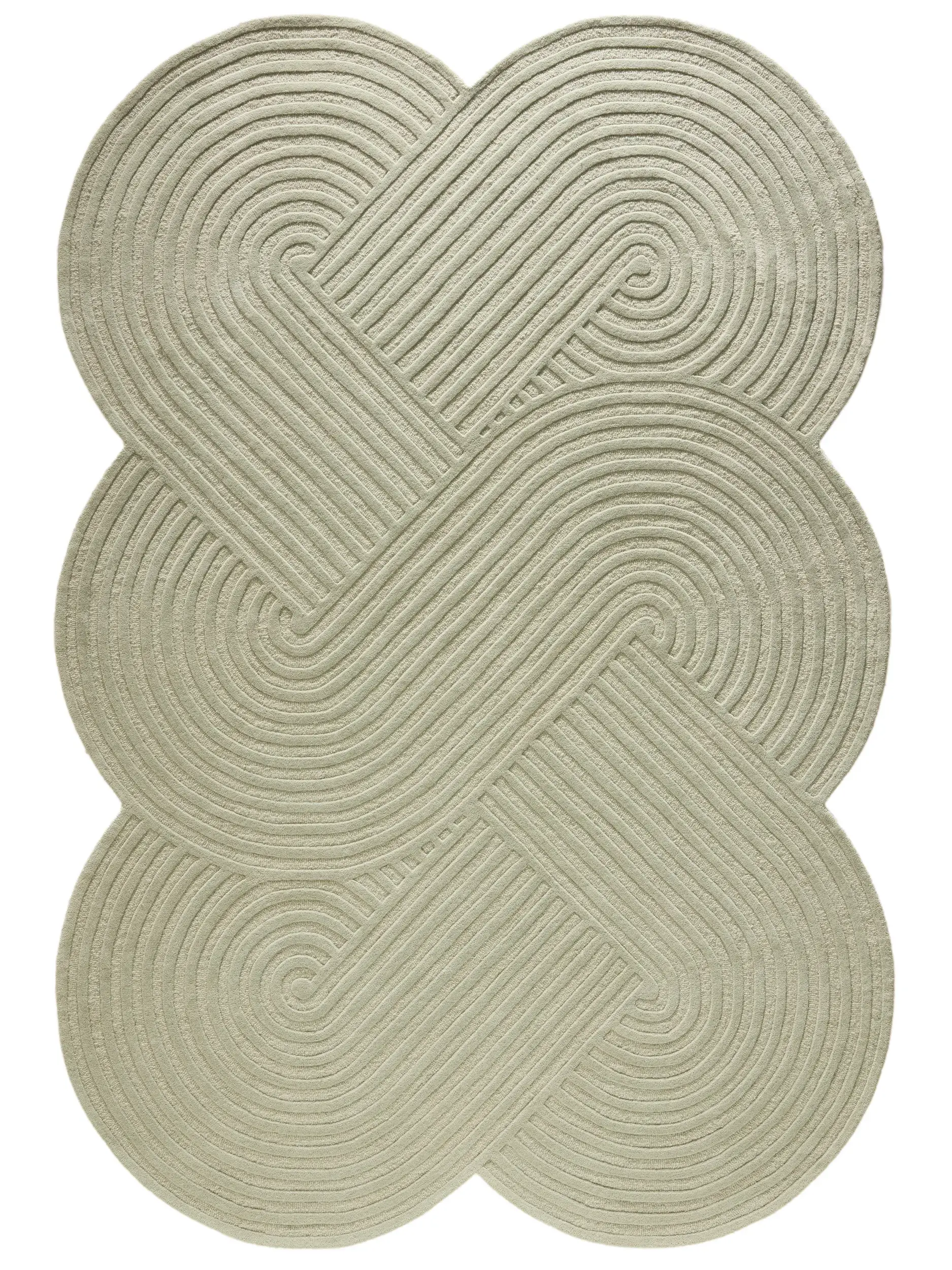 Teppich Nuria aus 100% Wolle in Grün von benuta Pure