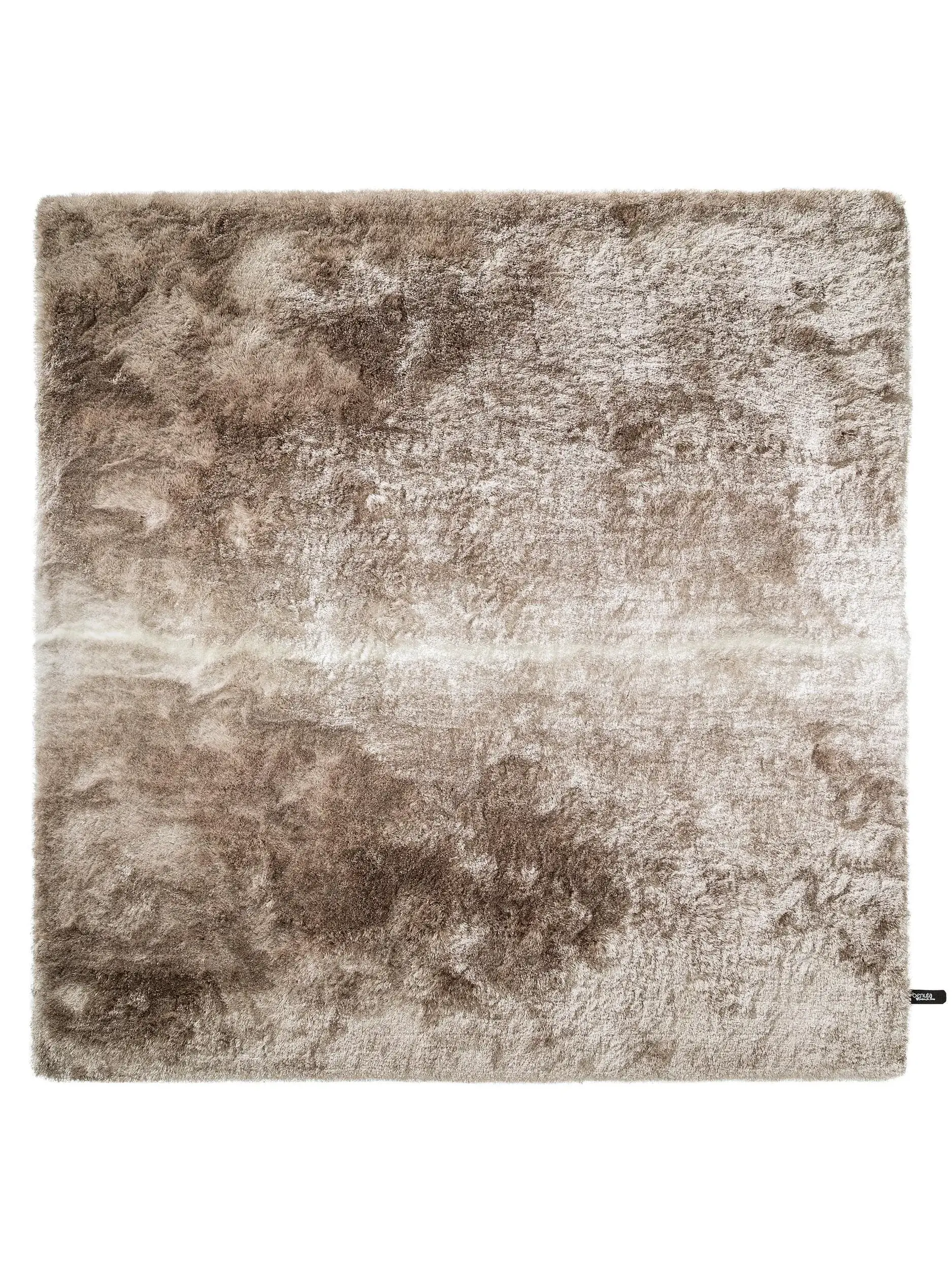 Teppich aus 100% Polyester in Beige mit 100% Polyester hohem Flor von benuta Nest