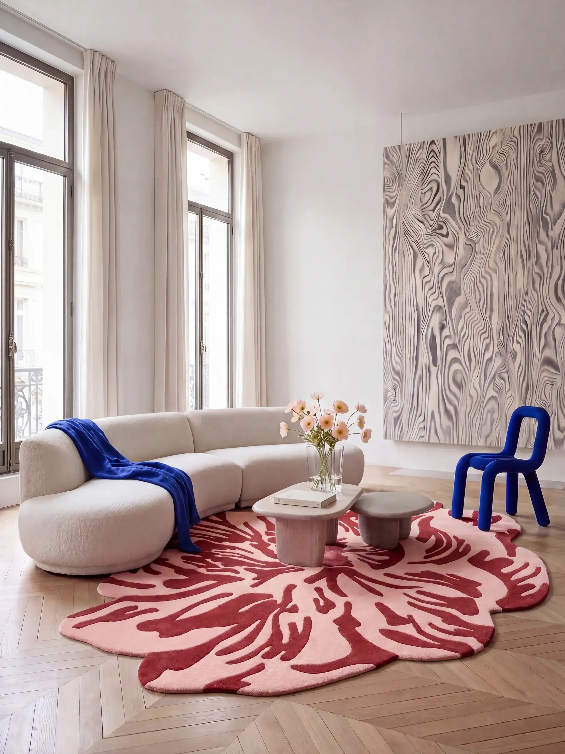 Tapis Lilya en 98% Laine (50% de Nouvelle-Zélande), 2% Lyocell (TENCEL™) en  de benuta Finest