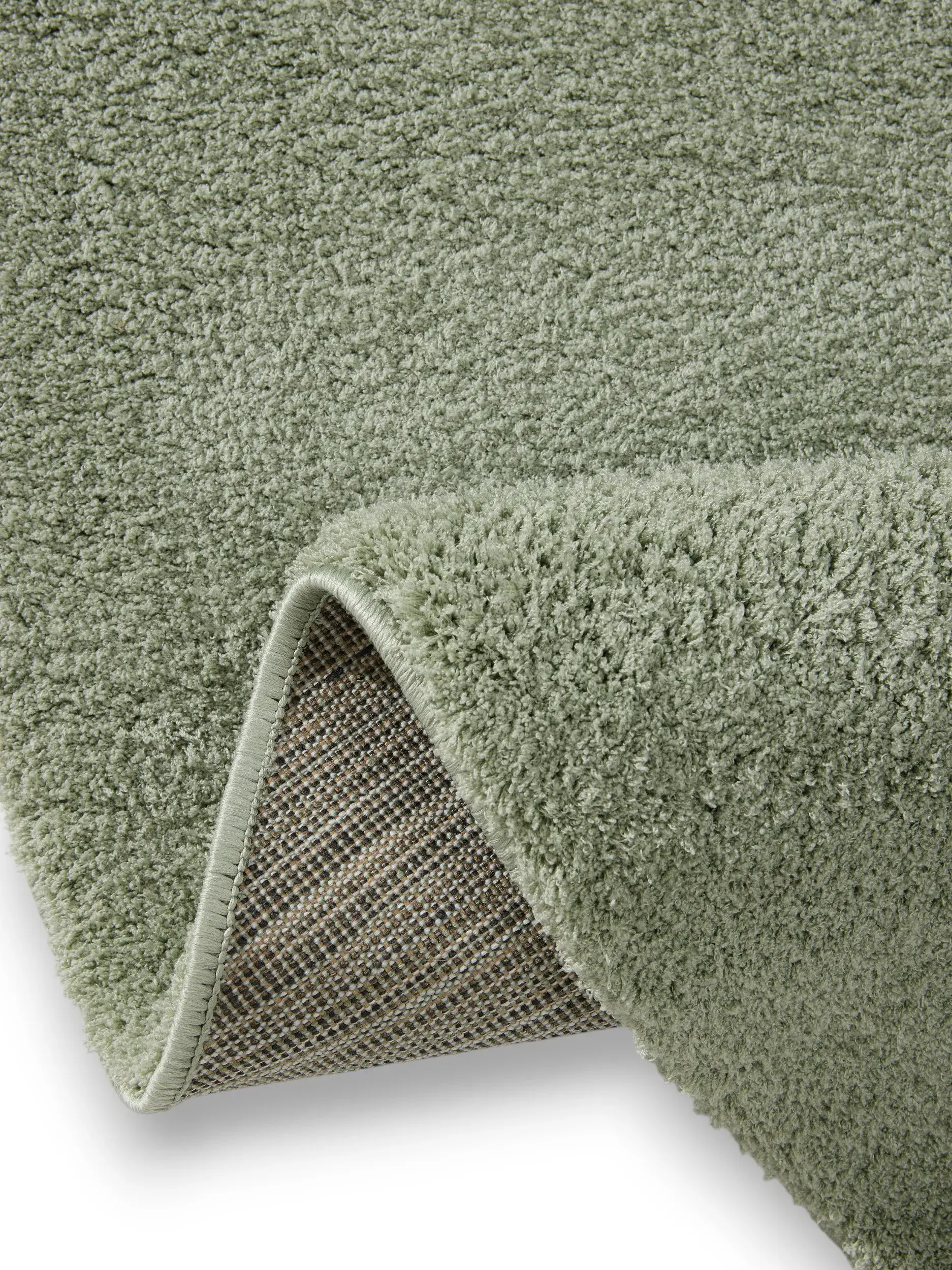 Teppich aus 100% Polyester (Microfiber) in Grün mit 100% Polyester (Microfiber) hohem Flor von benuta Nest
