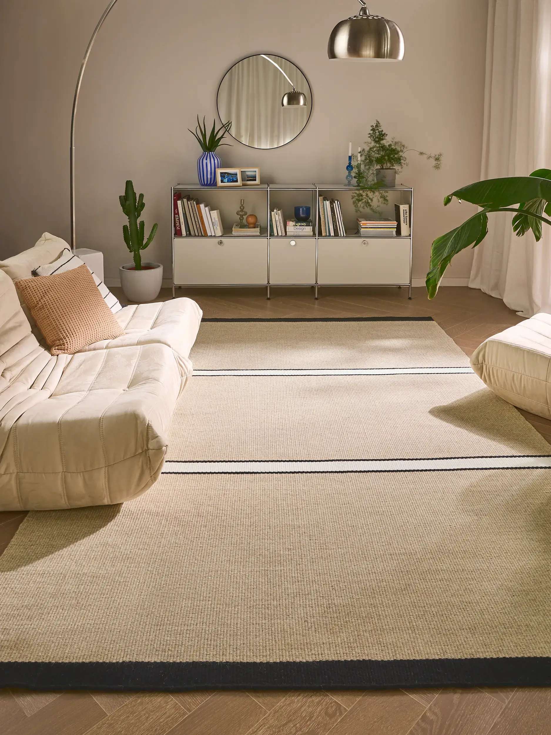 Rug made of 100% Wolle in Beige with a 100% Wolle high pile by benuta Pure