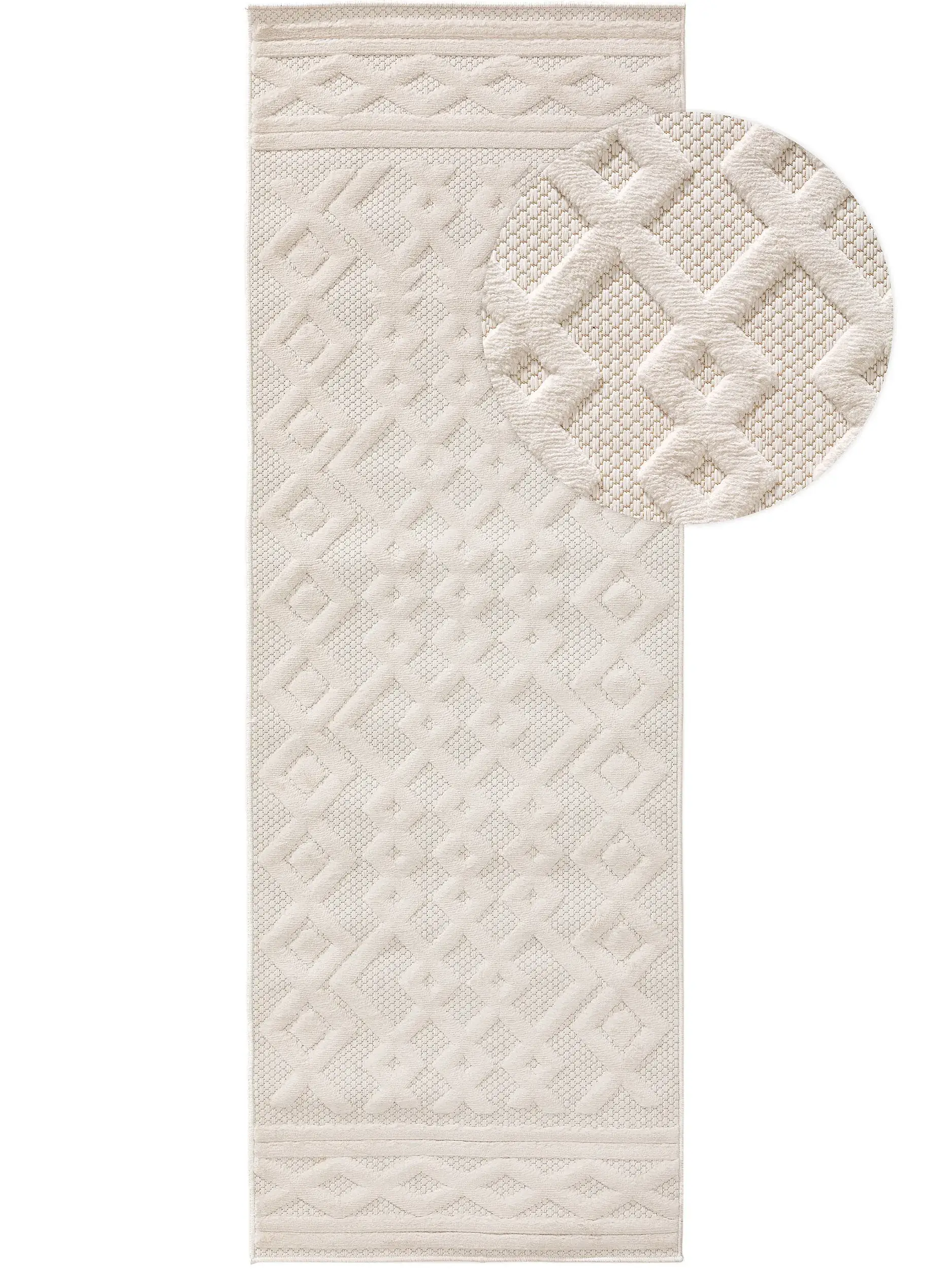 Matta av 100% Polypropen i Beige med 100% Polypropen hög lugg från benuta nest