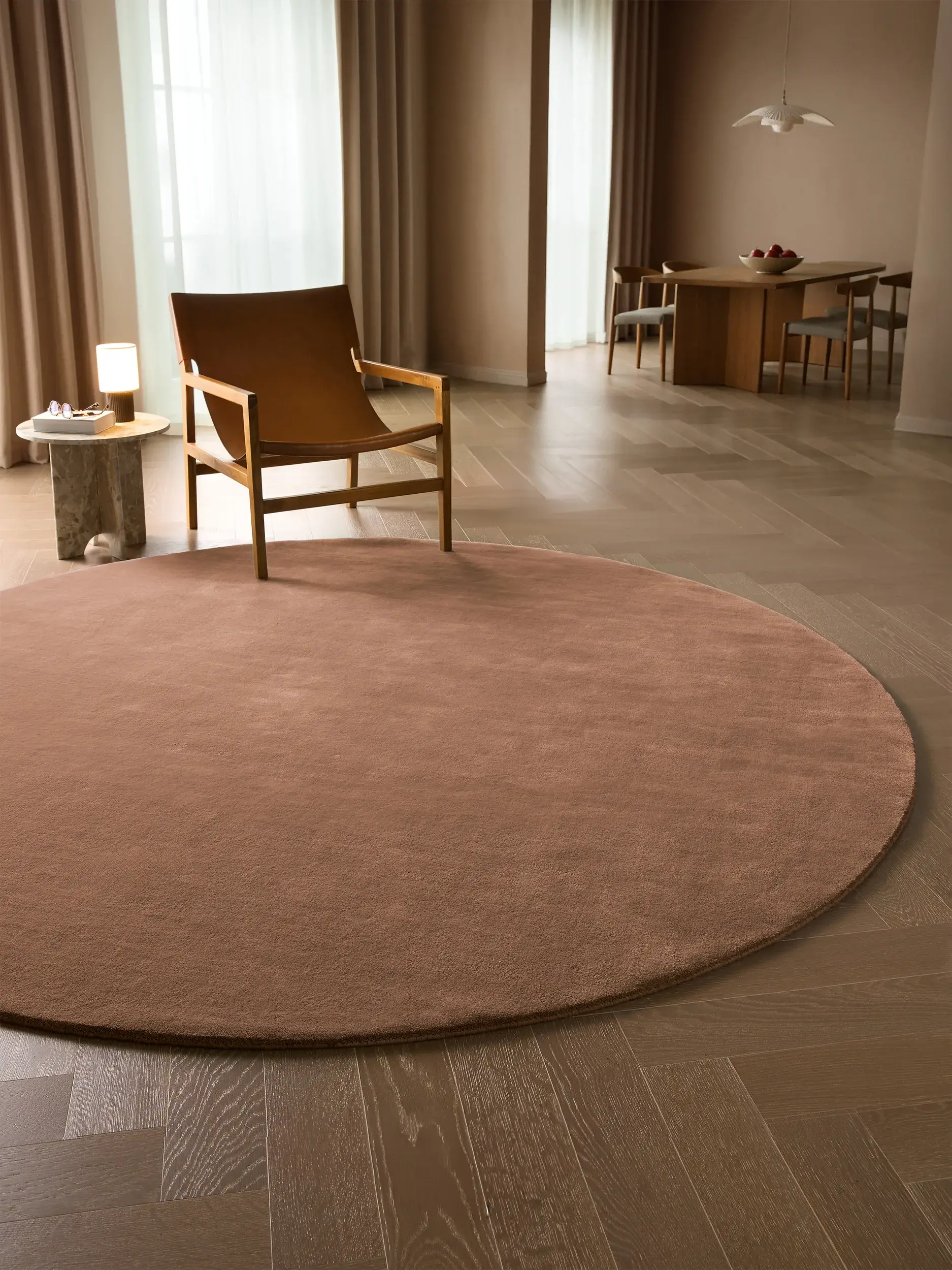 Teppich Mono aus 100% Wolle (aus Neuseeland) in Braun von benuta Finest