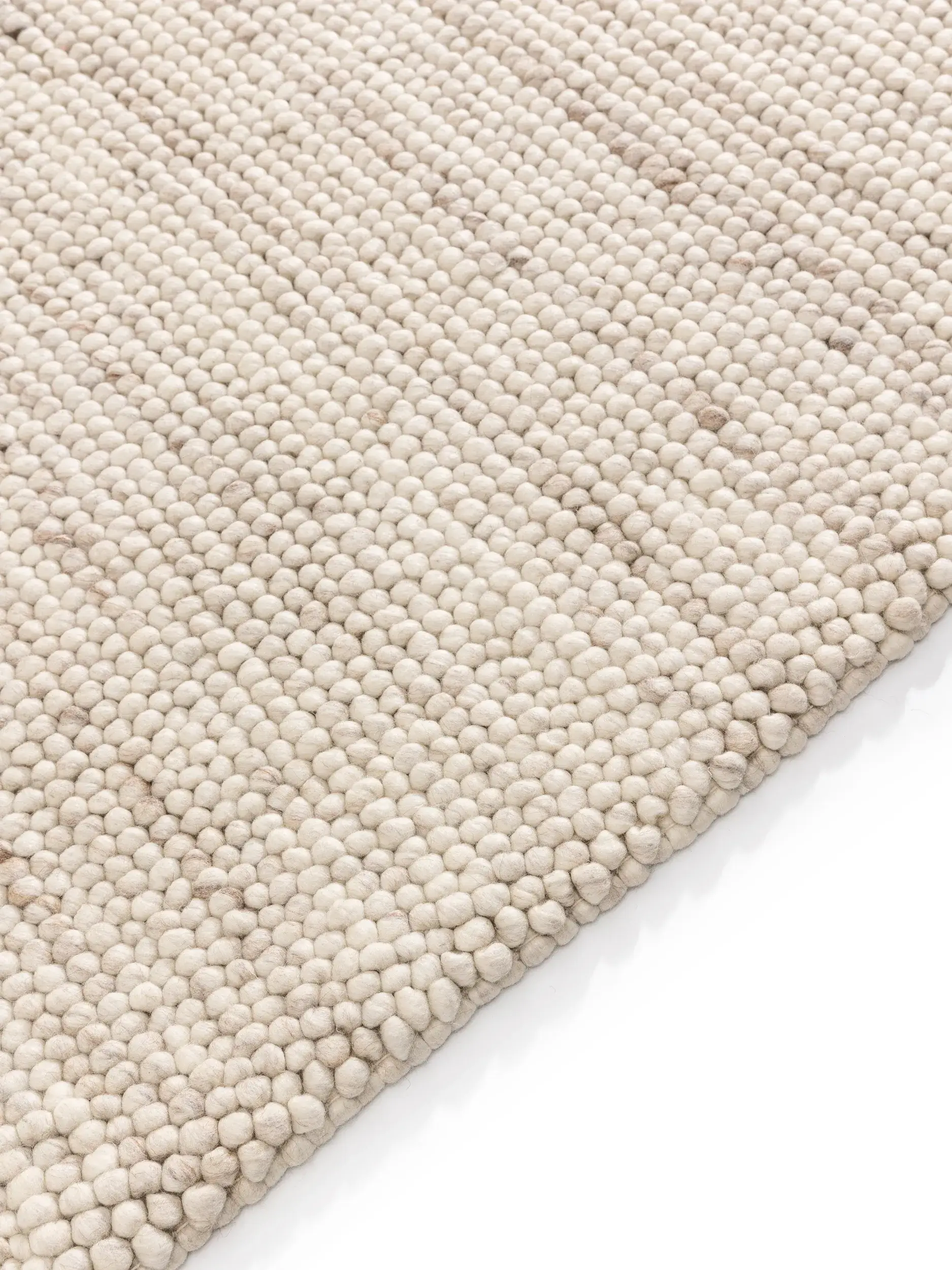 Teppich aus 70% Wolle, 30% Polyester in Beige mit 70% Wolle, 30% Polyester hohem Flor von benuta Pure