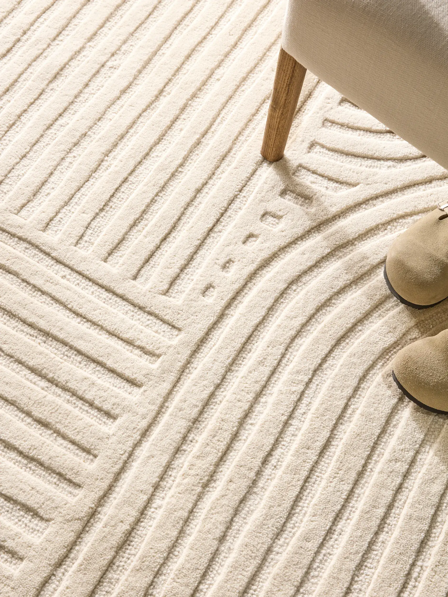 Teppich Nuria aus 100% Wolle in Beige von benuta Pure