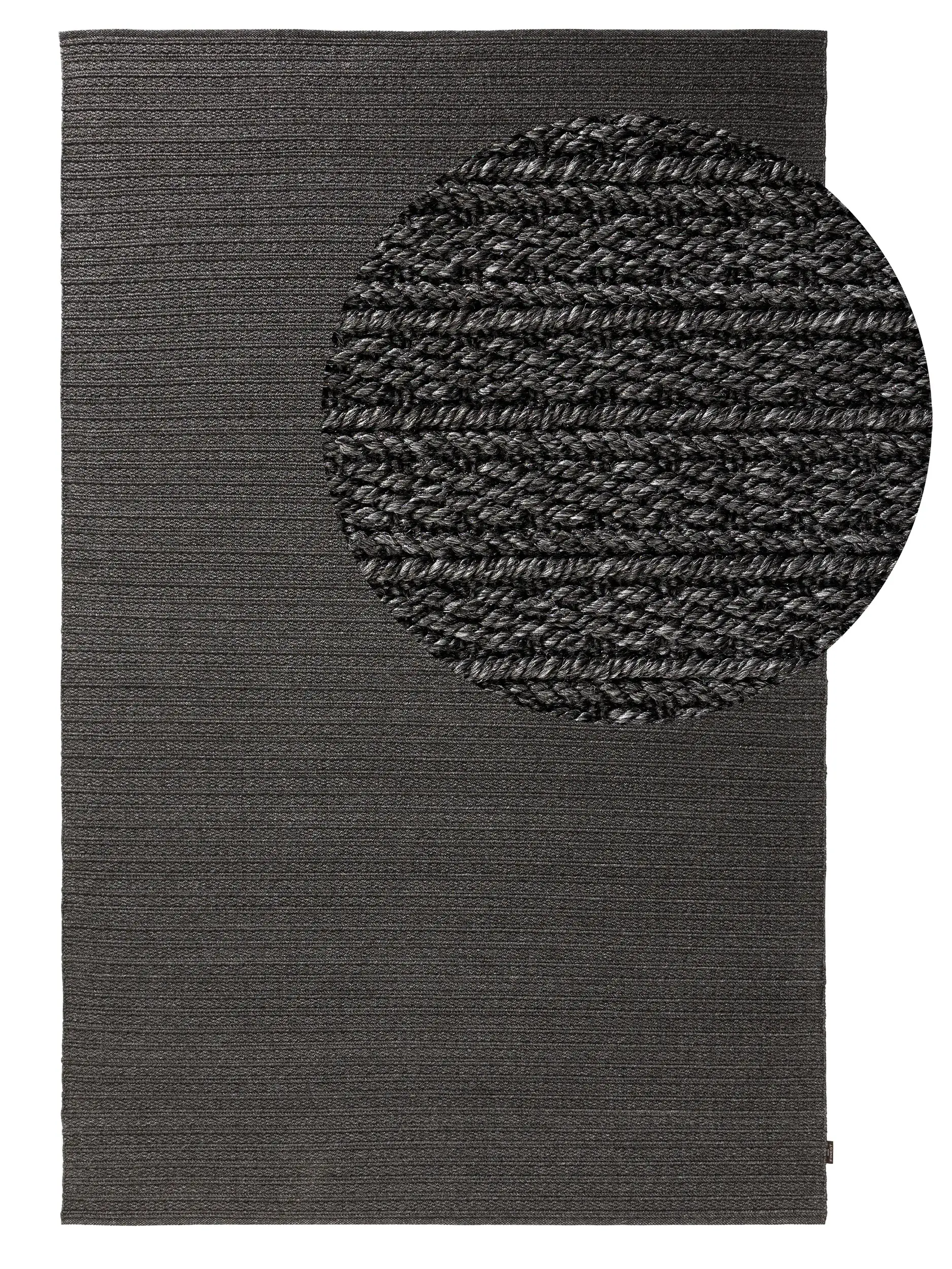 Teppich aus 100% Polypropylen in Grau mit 100% Polypropylen hohem Flor von benuta Finest