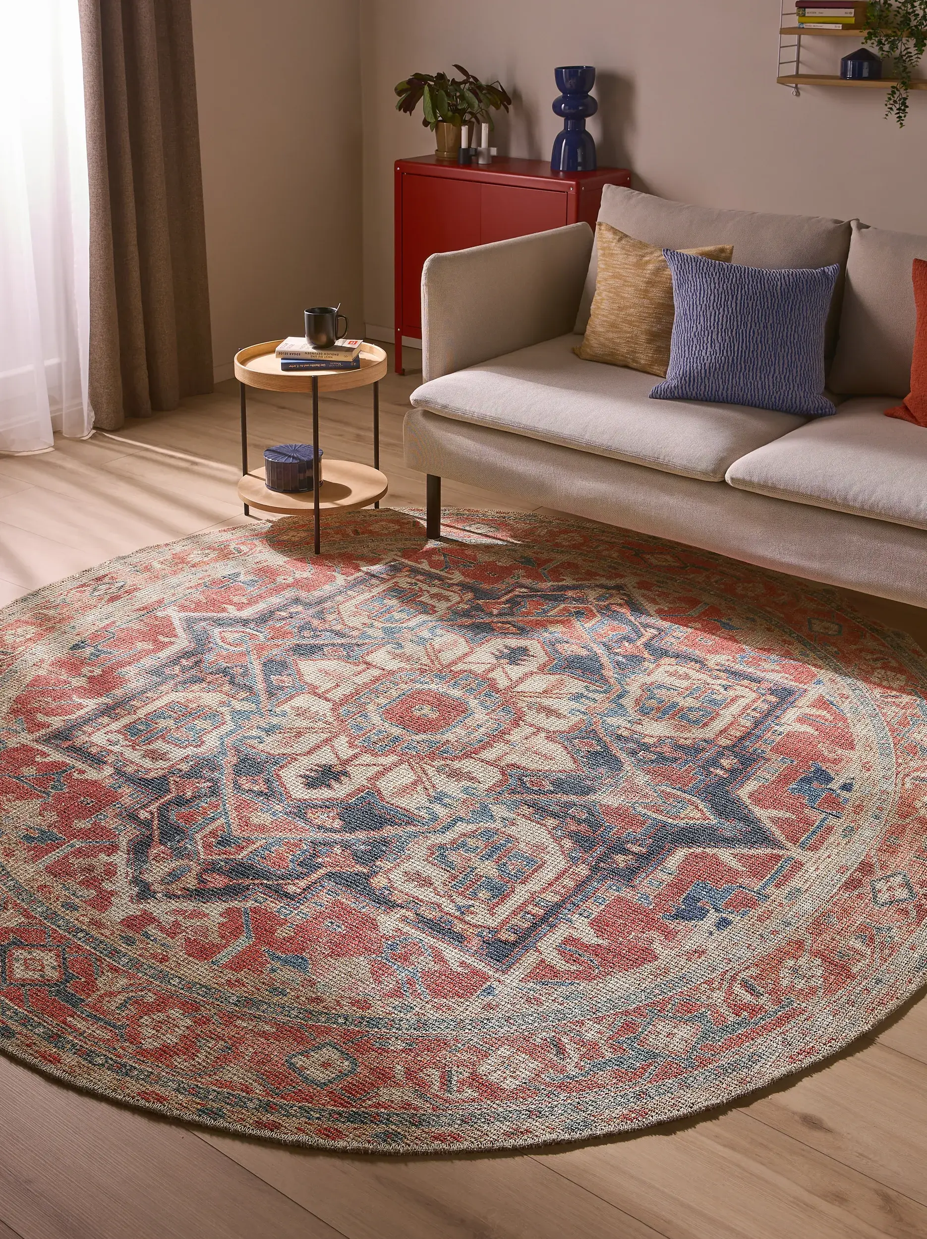 Teppich aus 50% Polyester, 50% Polycotton in Rot mit 50% Polyester, 50% Polycotton hohem Flor von benuta Nest