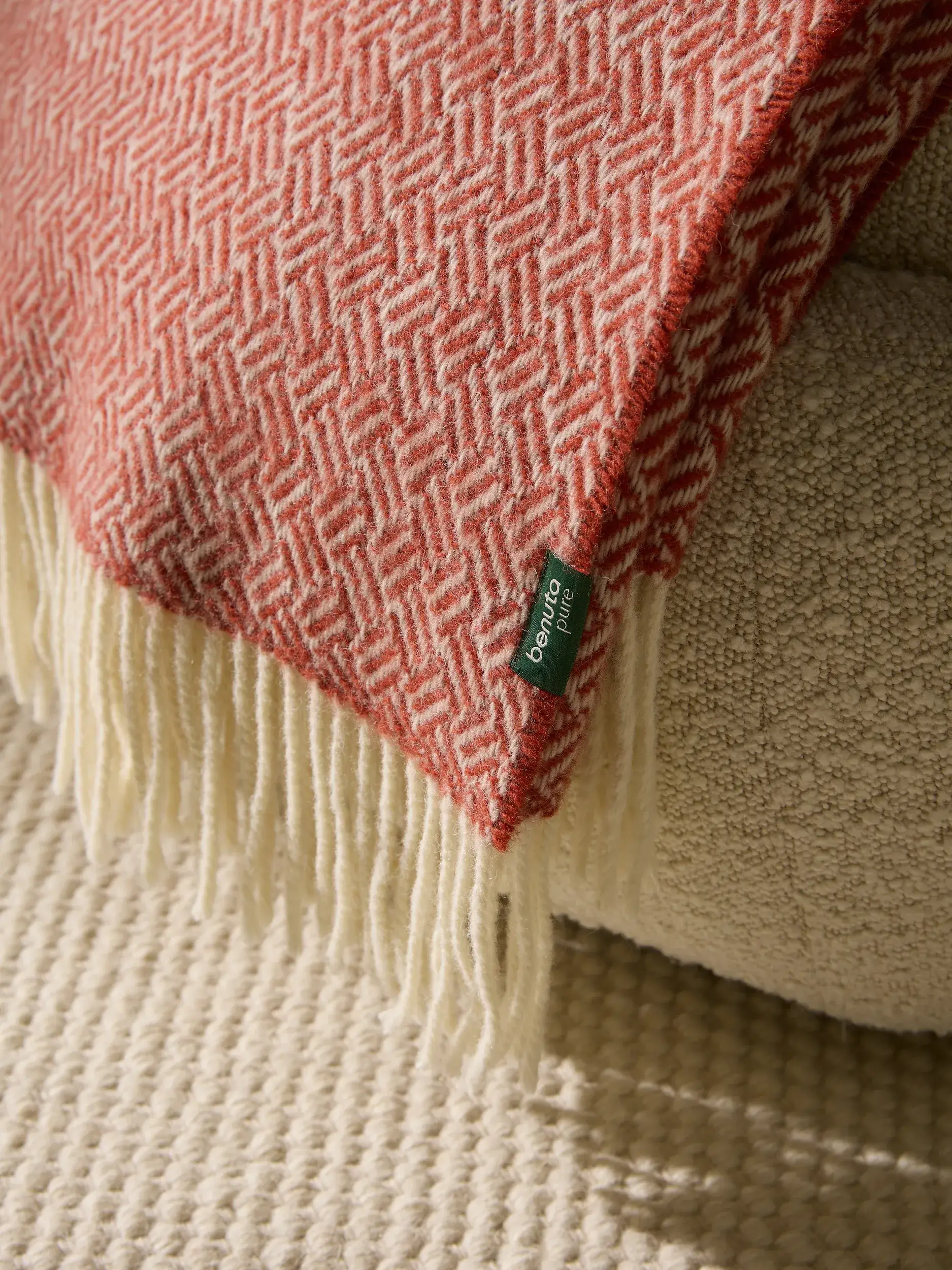 Wolldecke Bianca Rot von benuta Pure