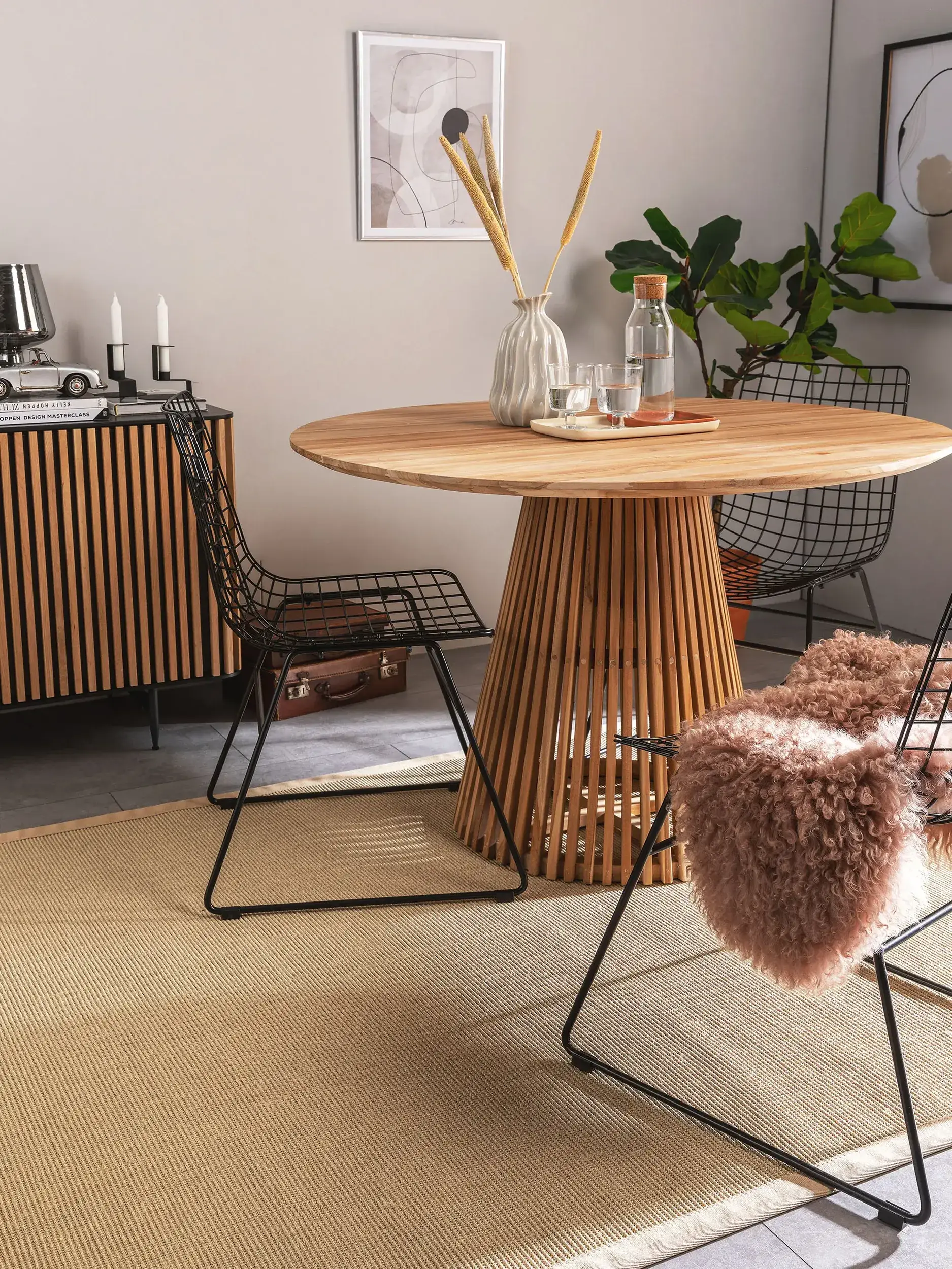 Matto 100% Sisala värissä Beige 100% Sisal korkealla nukalla merkiltä benuta Nest