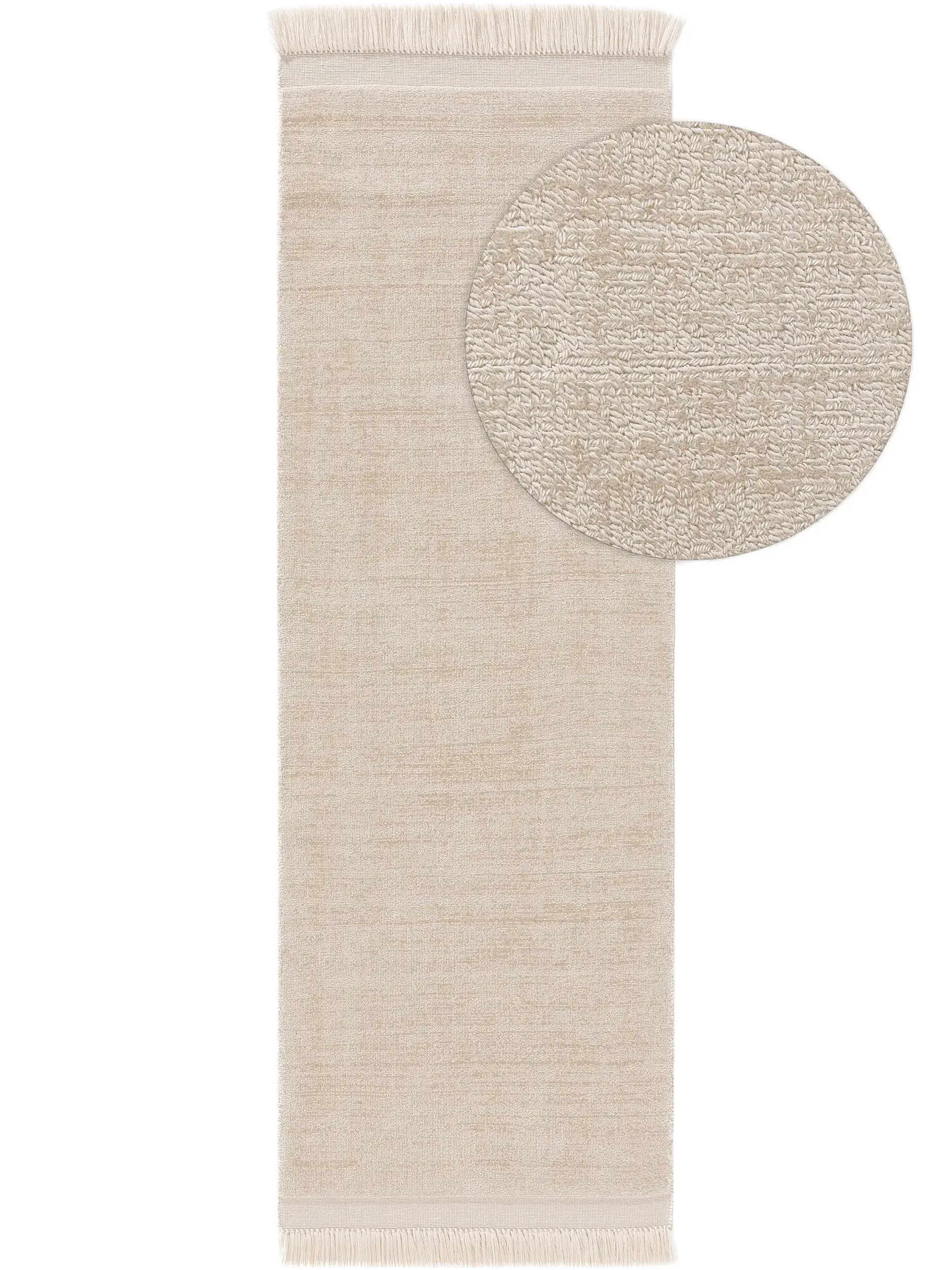 Teppich Jade aus 80% Polyester, 20% Baumwolle in Beige von benuta Pure