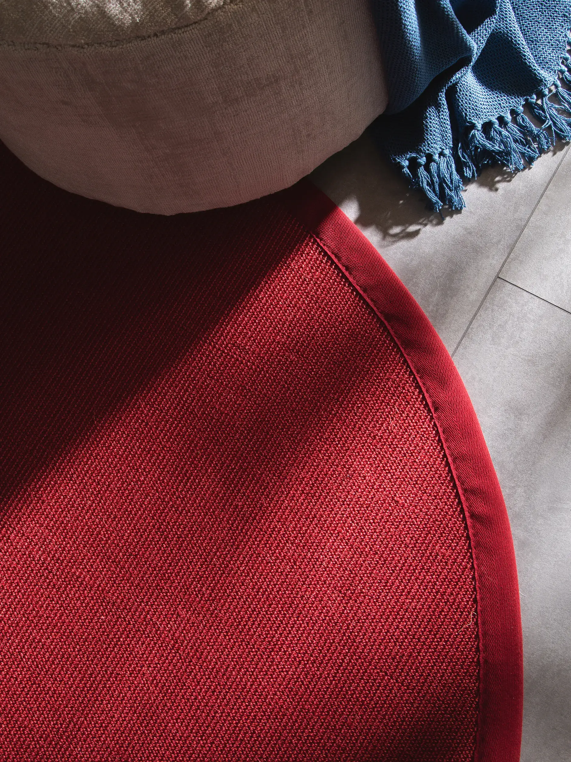 Teppich aus 100% Sisal in Rot mit 100% Sisal hohem Flor von benuta Nest