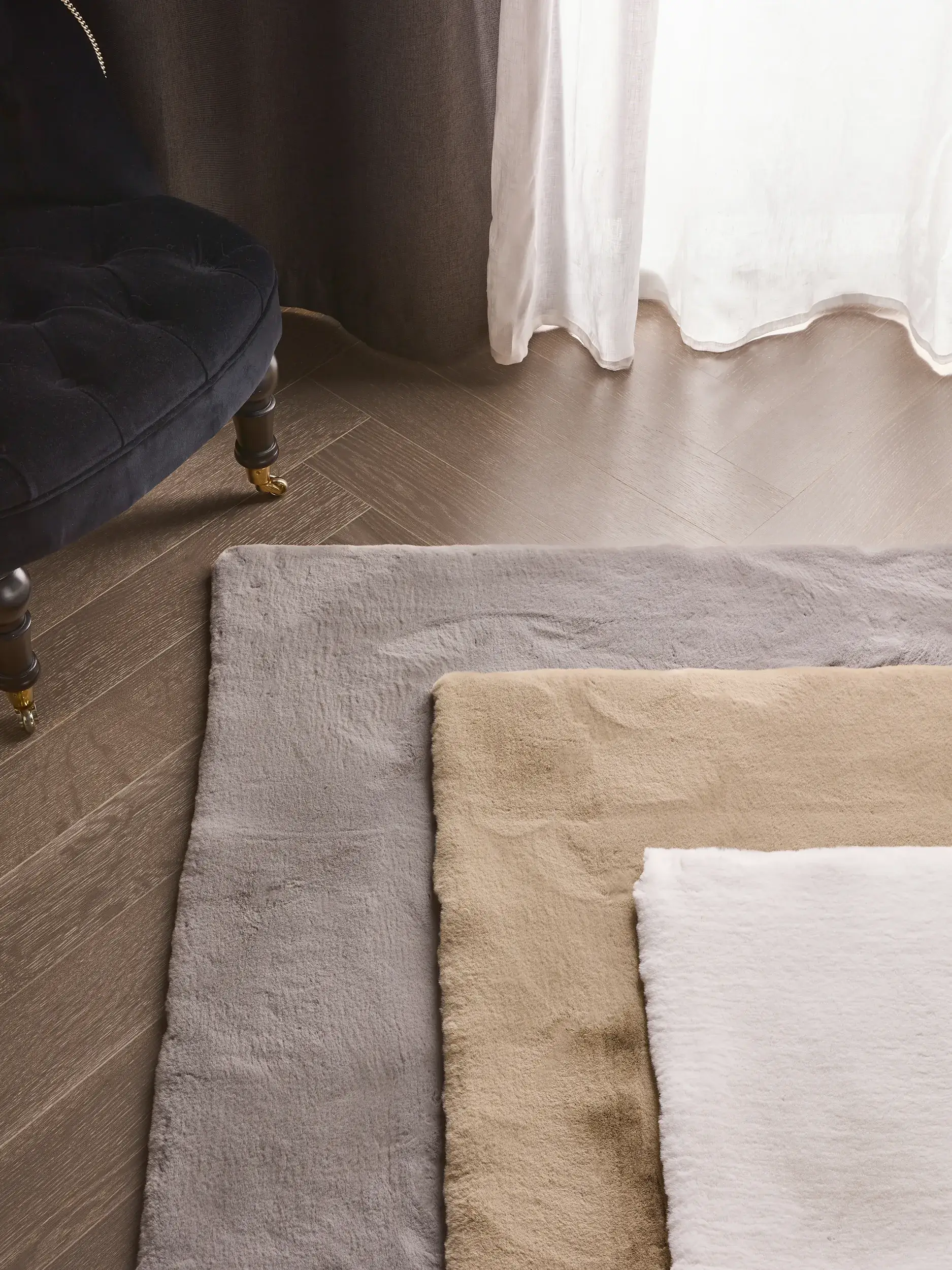 Matta Fine av 100% Polyester i Beige från benuta Finest