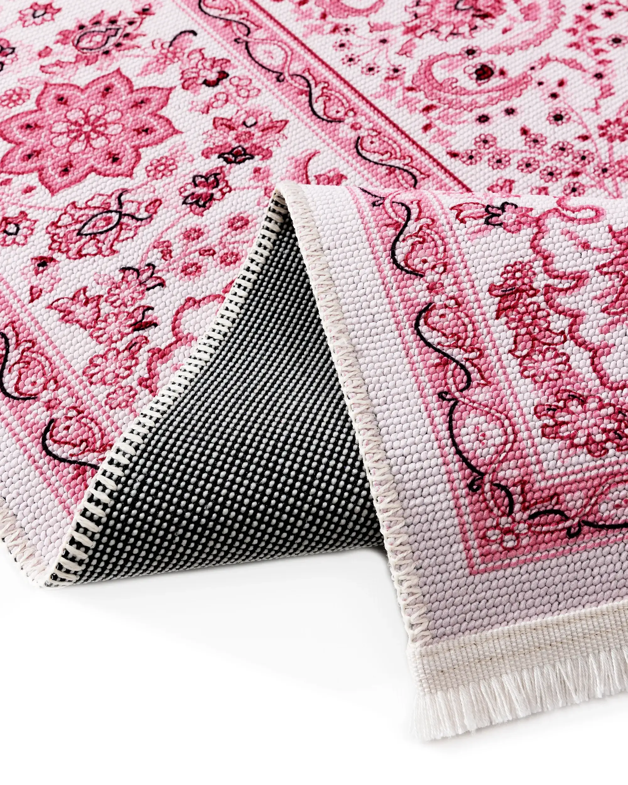 Matta av 70% Polyester, 30% Bomull i Rosa med 70% Polyester, 30% Bomull hög lugg från benuta POP