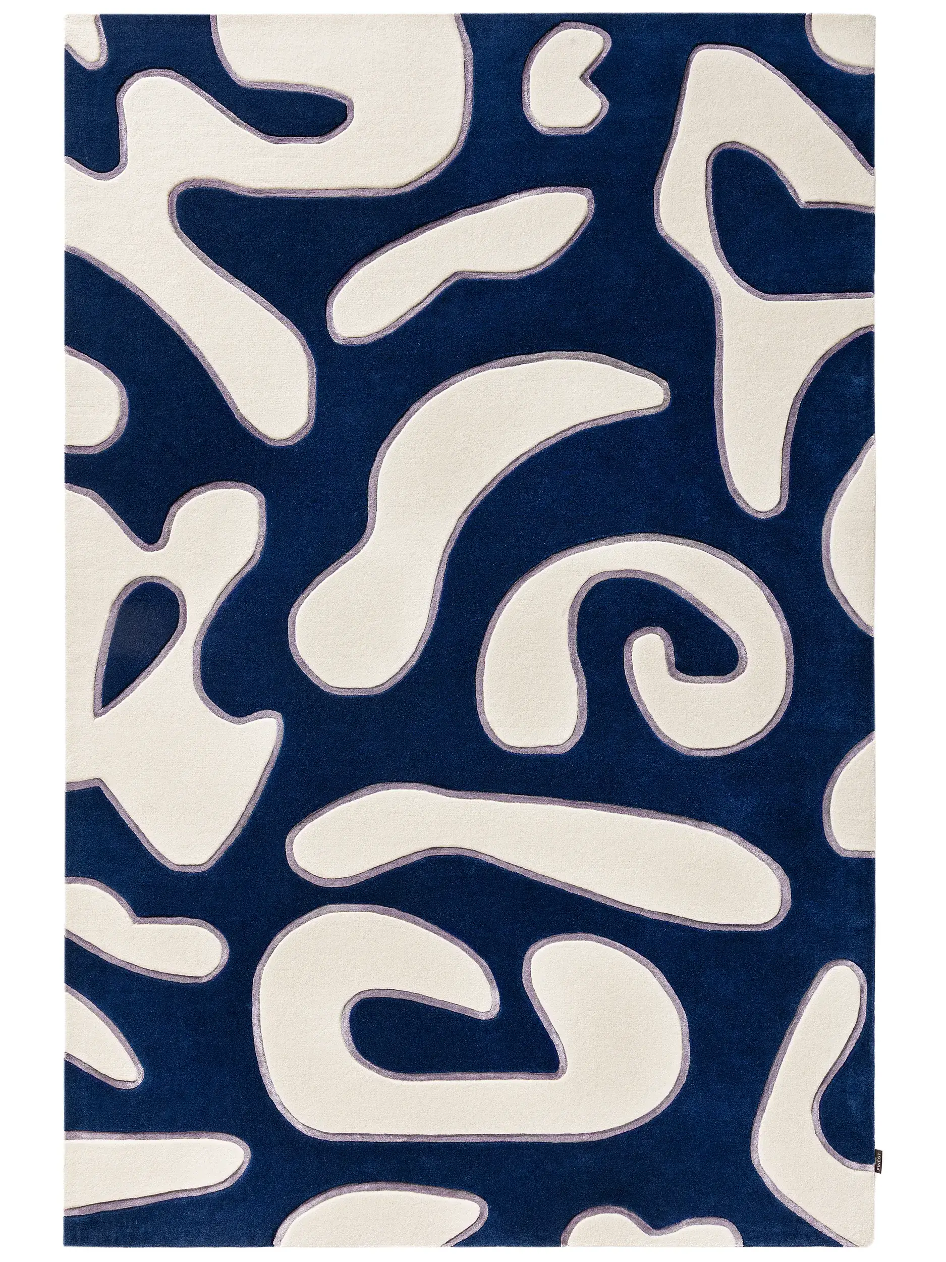 Koberec z 90% Wolle, 10% Lyocell (Tencel™) v Blau s vlasem výšky 90% Wolle, 10% Lyocell (Tencel™) od benuta Finest