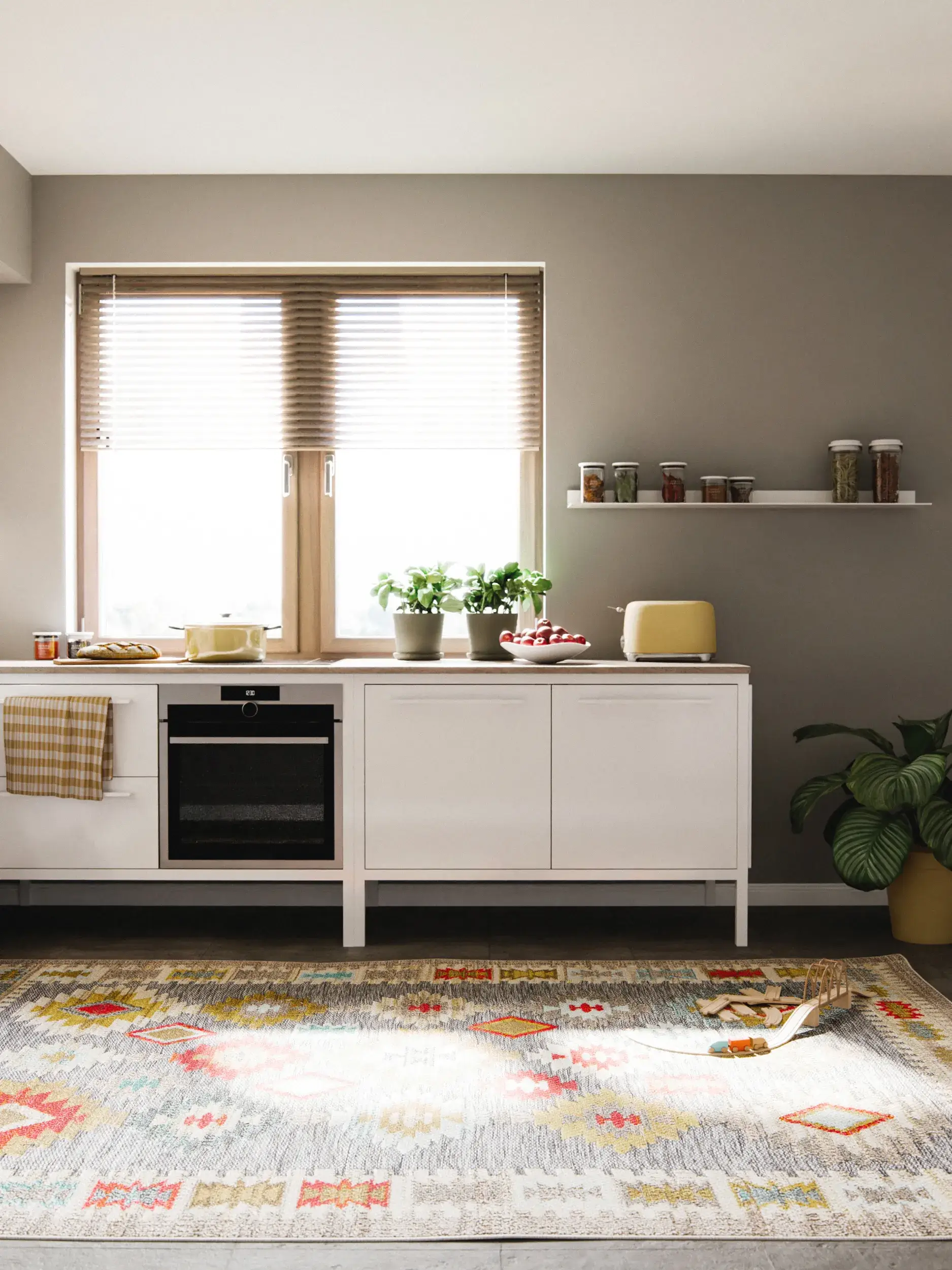 Rug made of 100% Polypropylen in Multicolour with a 100% Polypropylen high pile by benuta Nest
