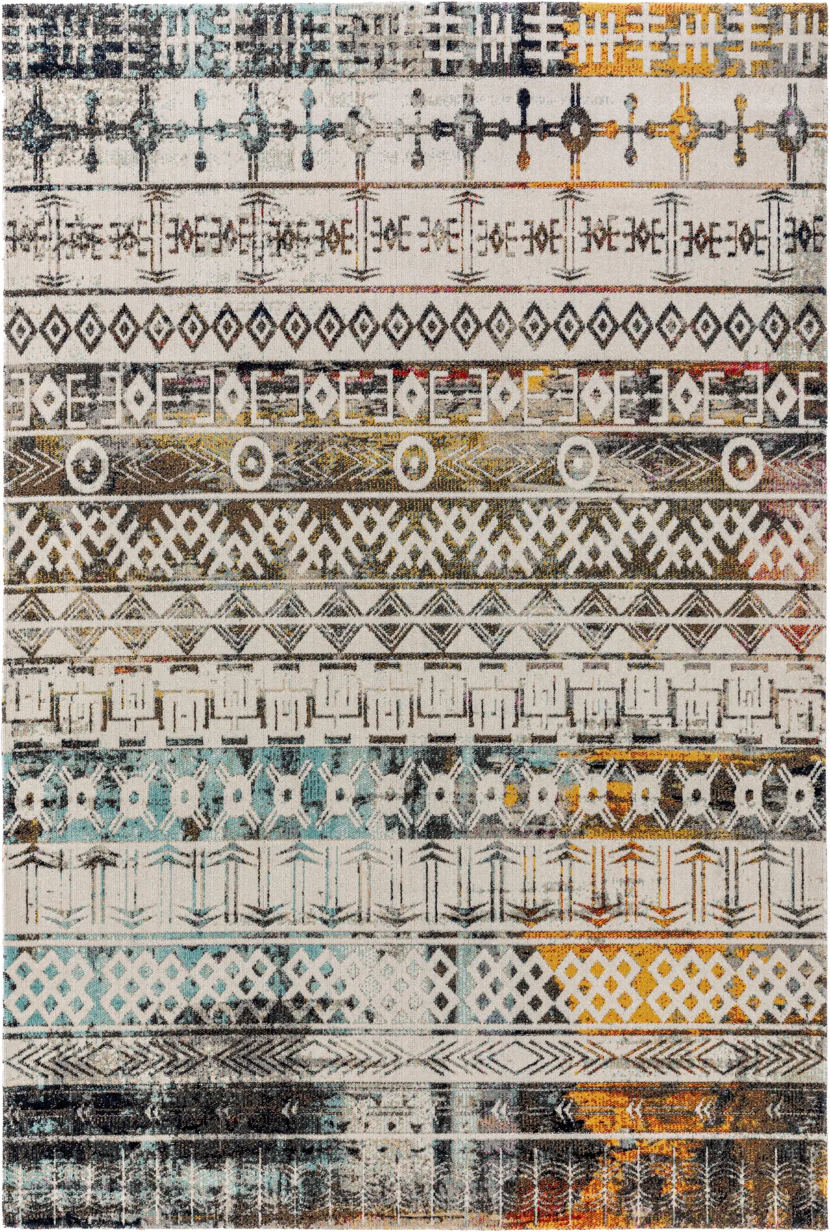 Rug made of 100% Polypropylen in Multicolour with a 100% Polypropylen high pile by benuta Nest