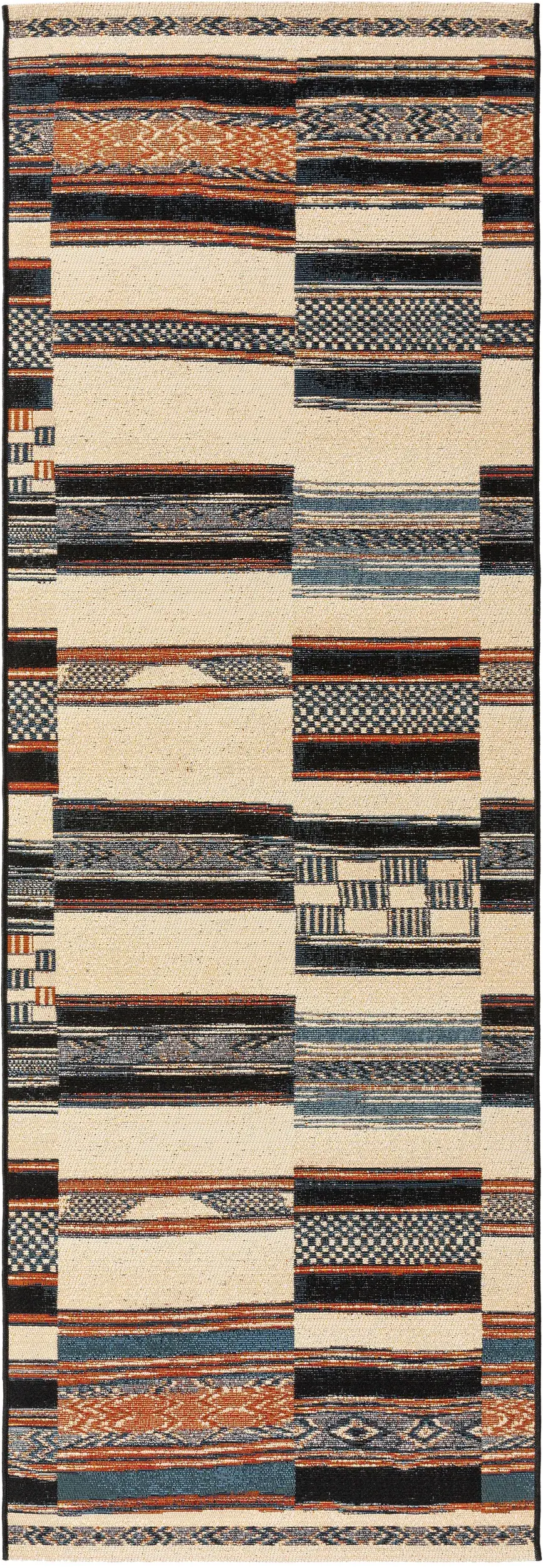 Rug made of 76% Polypropylen, 23% Polyester, 1% Latex in Multicolor with a 76% Polypropylen, 23% Polyester, 1% Latex high pile by benuta Nest