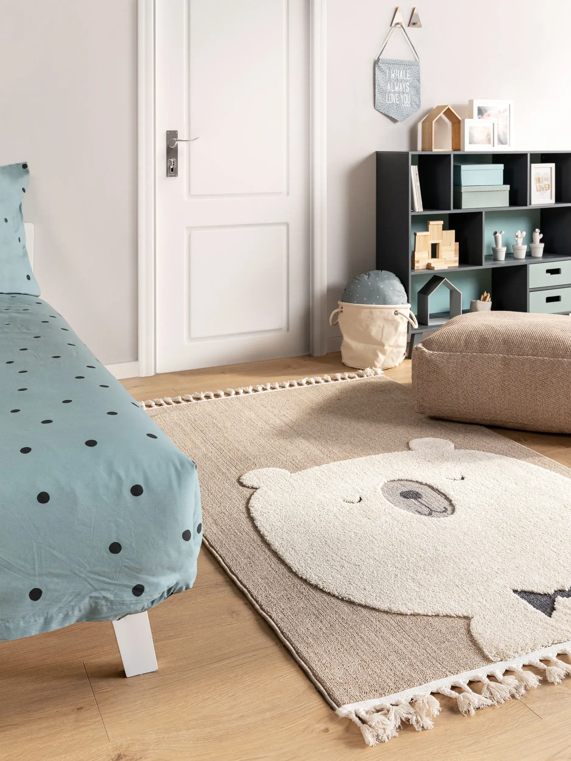 Tappeto di 100% Poliestere in Beige con pelo alto 100% Poliestere da Lytte