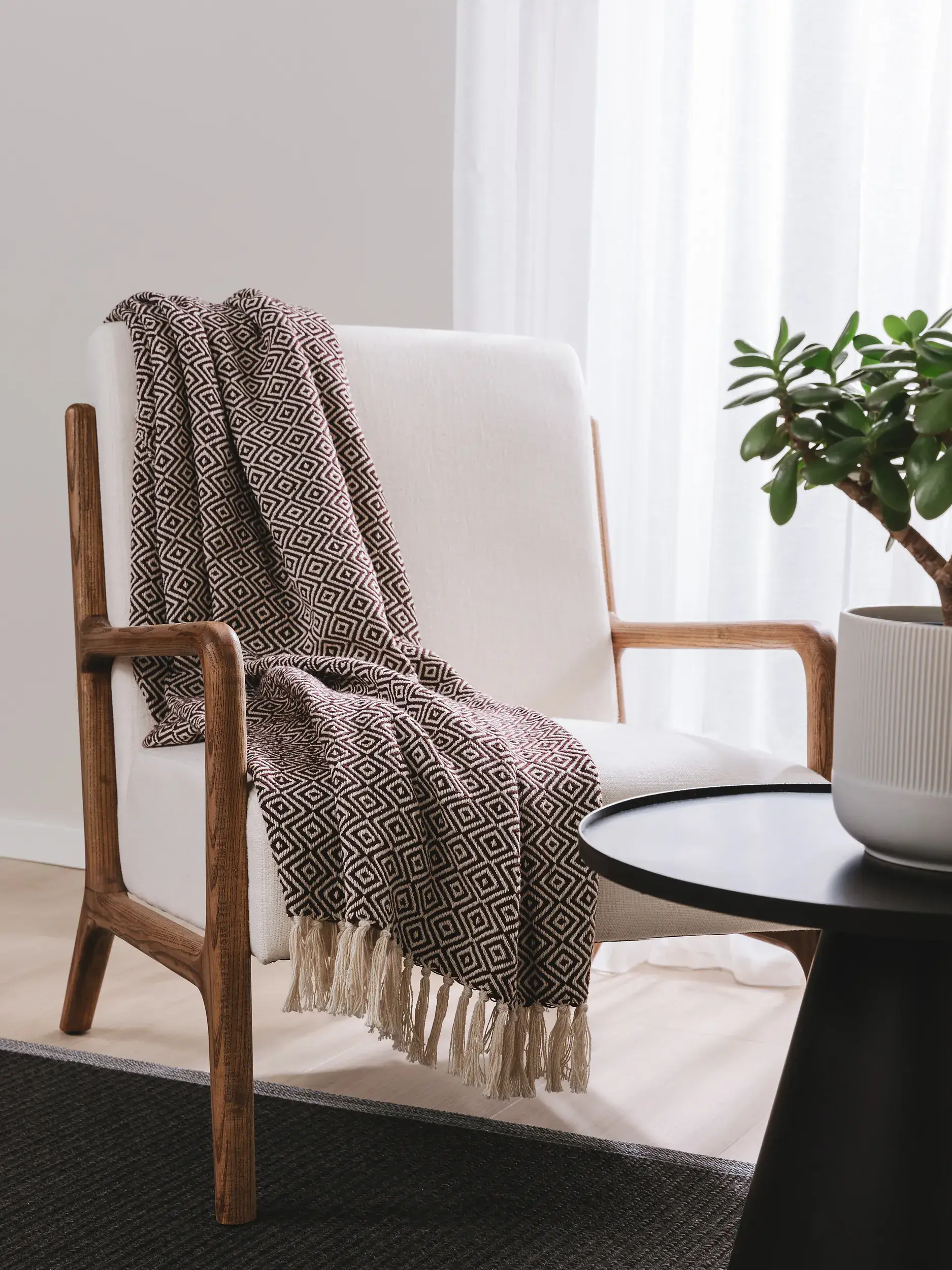 Baumwolldecke Jasmin Braun im Design  aus  von benuta Nest
