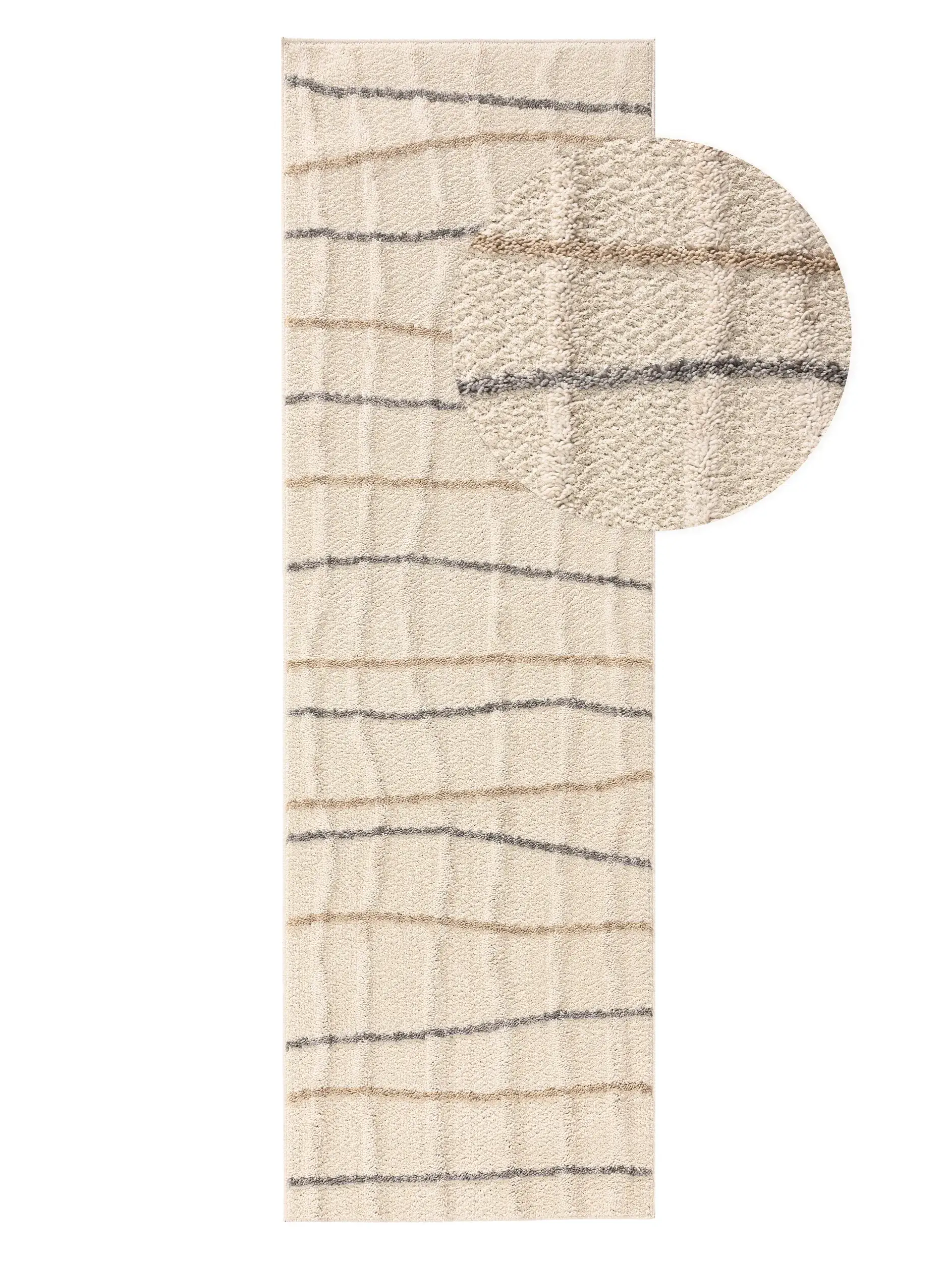 Rug made of 100% Polyester in White with a 100% Polyester high pile by benuta Pop