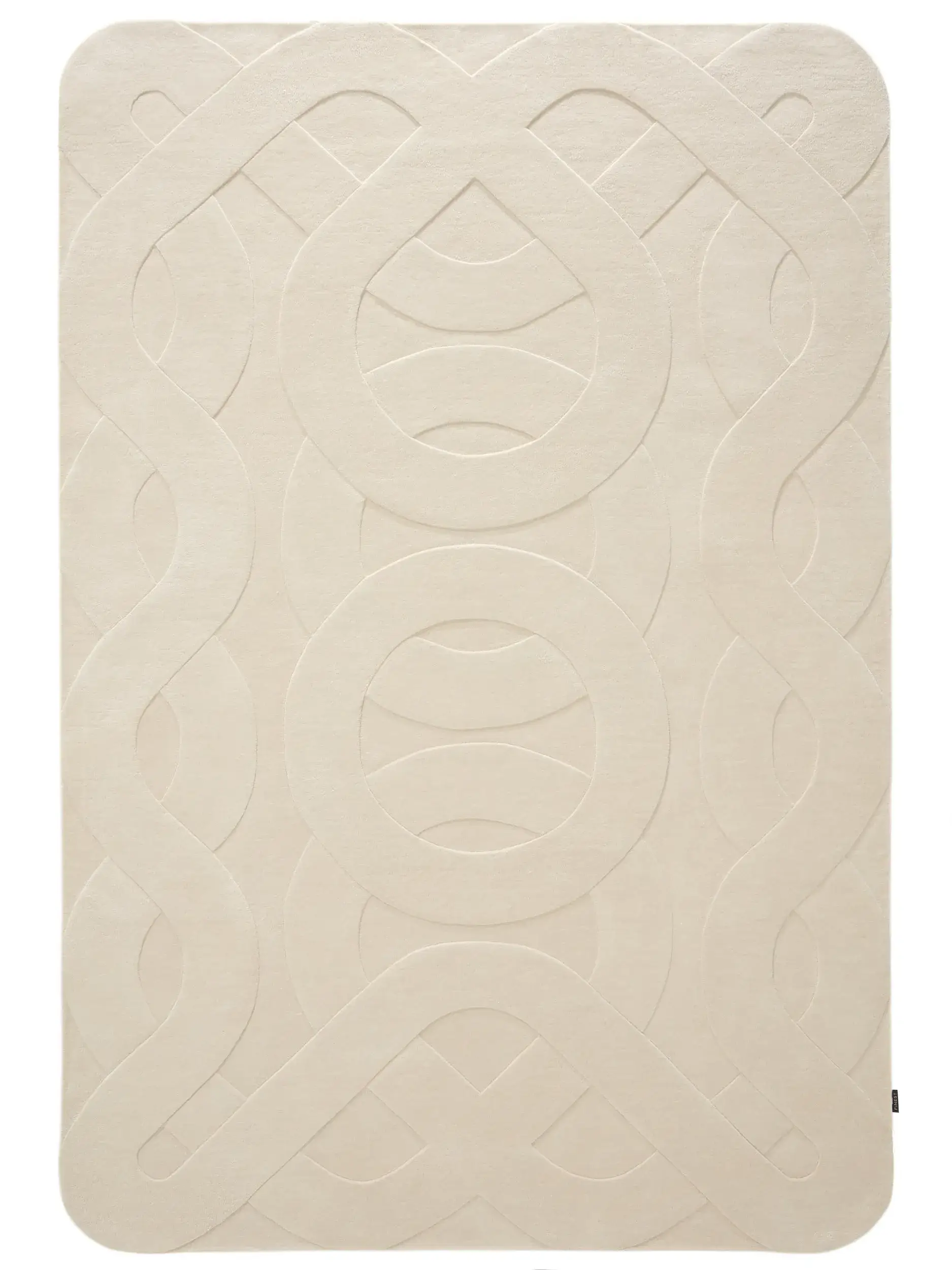 Teppich aus 100% Wolle (aus Neuseeland) in Beige mit 100% Wolle (aus Neuseeland) hohem Flor von benuta Finest