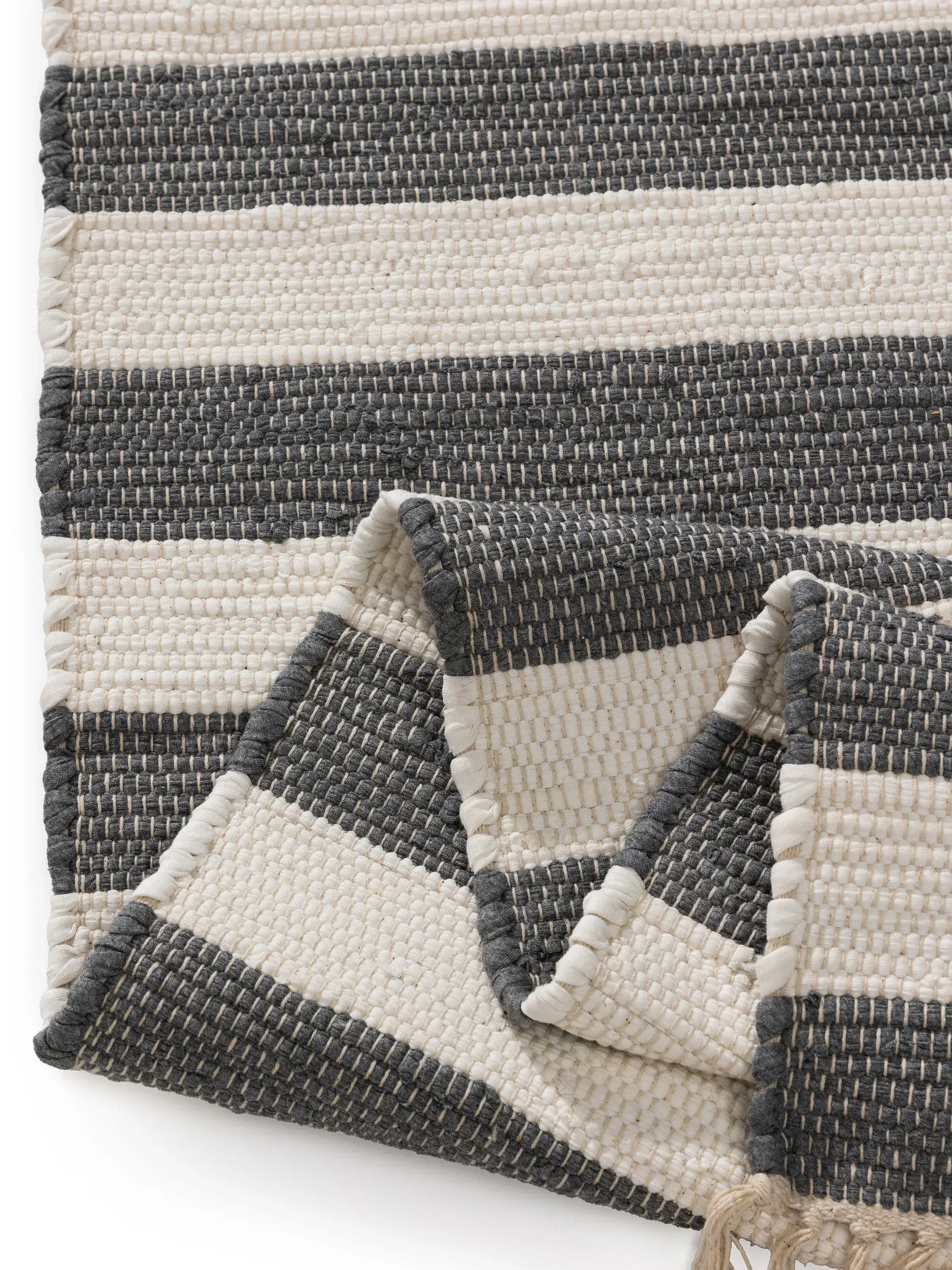 Teppich aus 100% Baumwolle in Grau mit 100% Baumwolle hohem Flor von benuta Basic