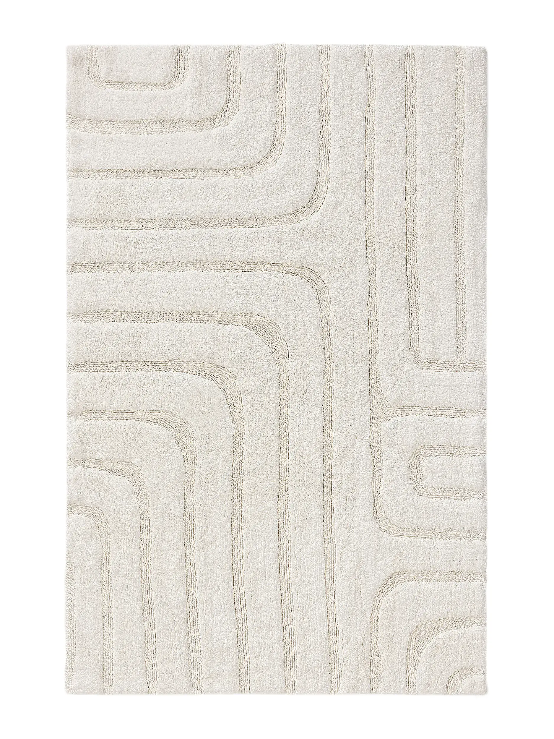 Badematte Dan Cream im Design Geometrisch aus 100% Baumwolle von benuta Nest