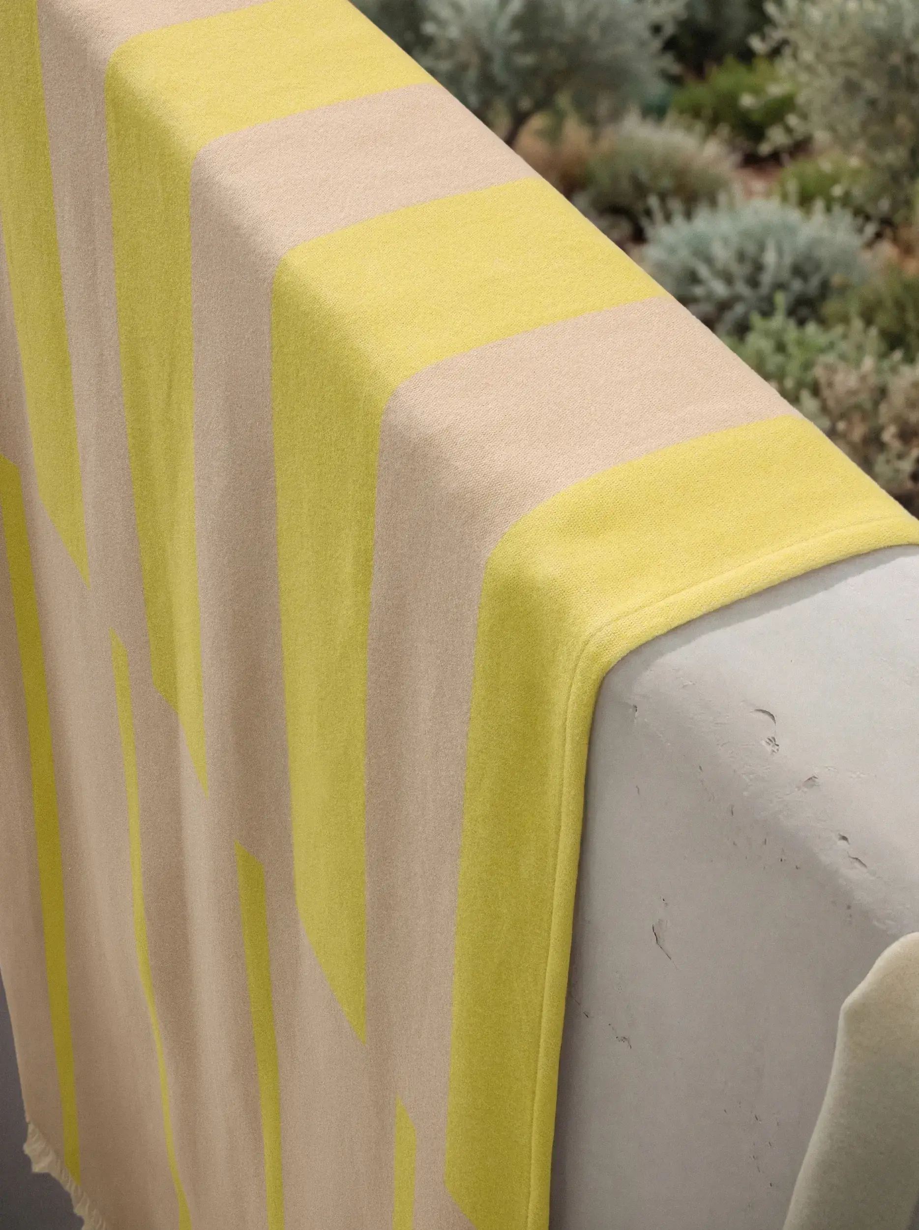 Baumwolldecke Reed Gelb von benuta Nest