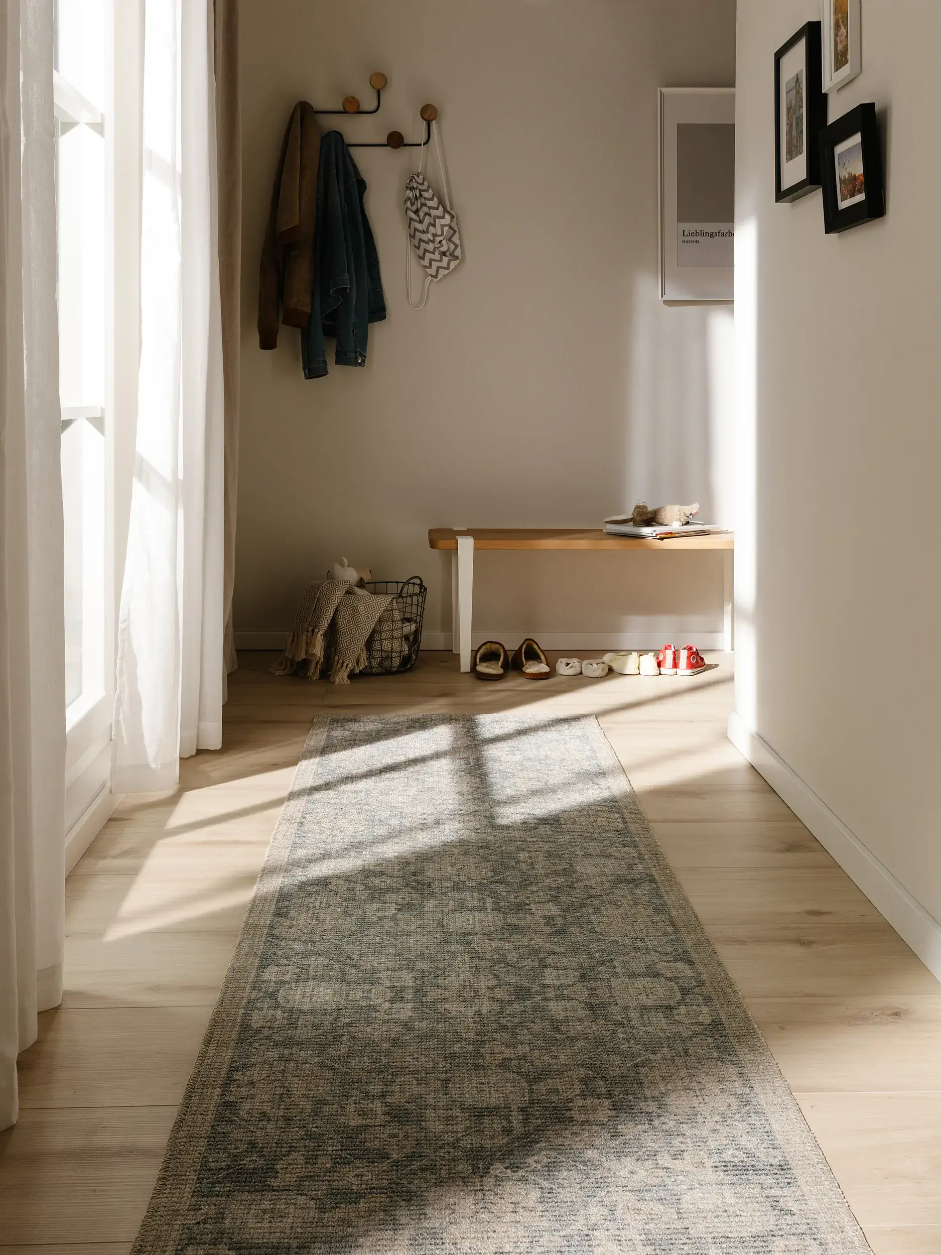 Rug made of 50% Polyester, 50% Polycotton in Grey with a 50% Polyester, 50% Polycotton high pile by benuta Nest