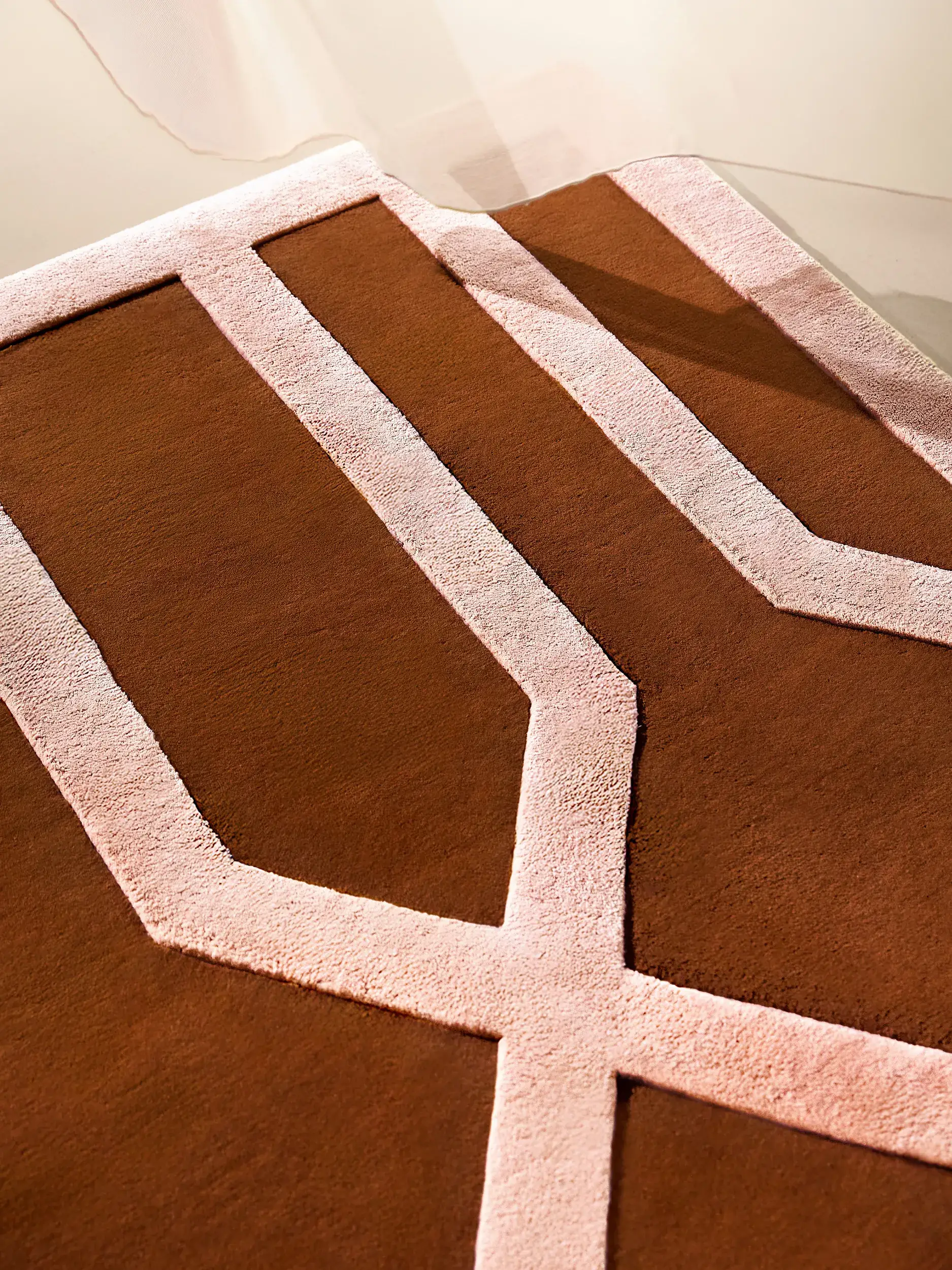 Alfombra Maxim de 60% Lana, 40% Lyocell (Tencel™) en Naranja de benuta Finest