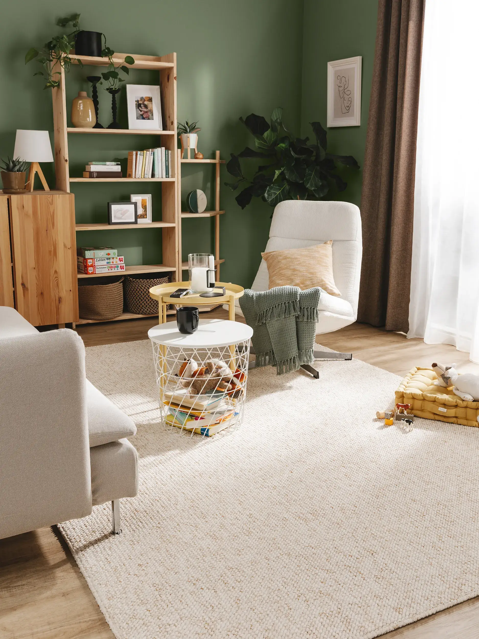Teppe av 100% Polypropylen i Beige med 100% Polypropylen høy lugg fra benuta Nest