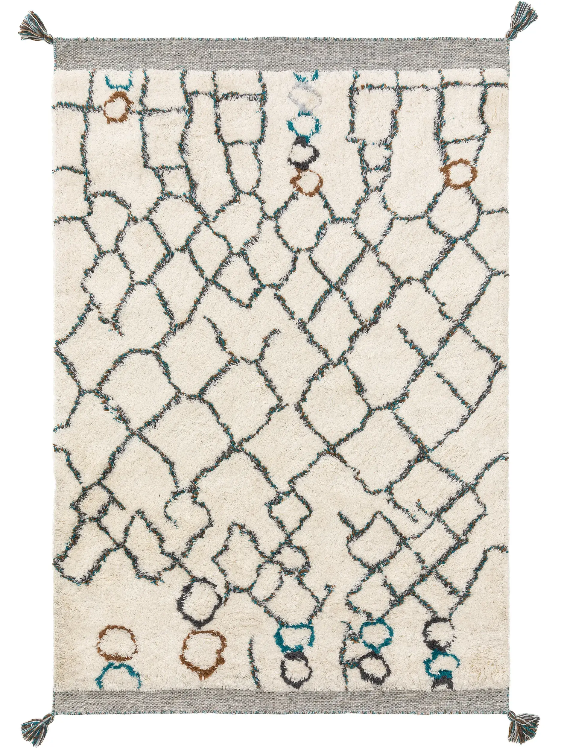 Tapis en 100% Laine en Gris avec une pile de 100% Laine de hauteur de Lytte