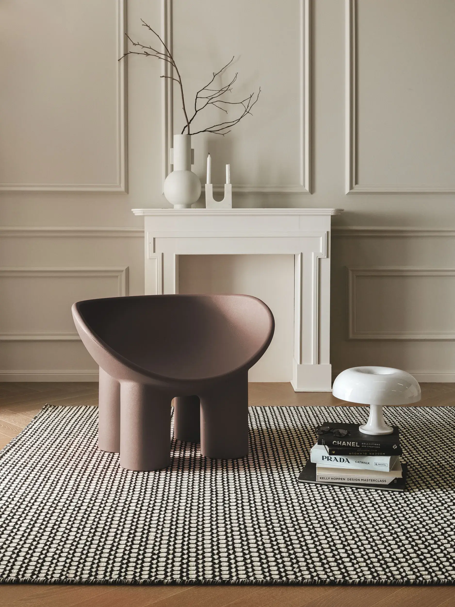 Teppich aus 100% Wolle (aus Neuseeland) in Beige mit 100% Wolle (aus Neuseeland) hohem Flor von benuta Finest