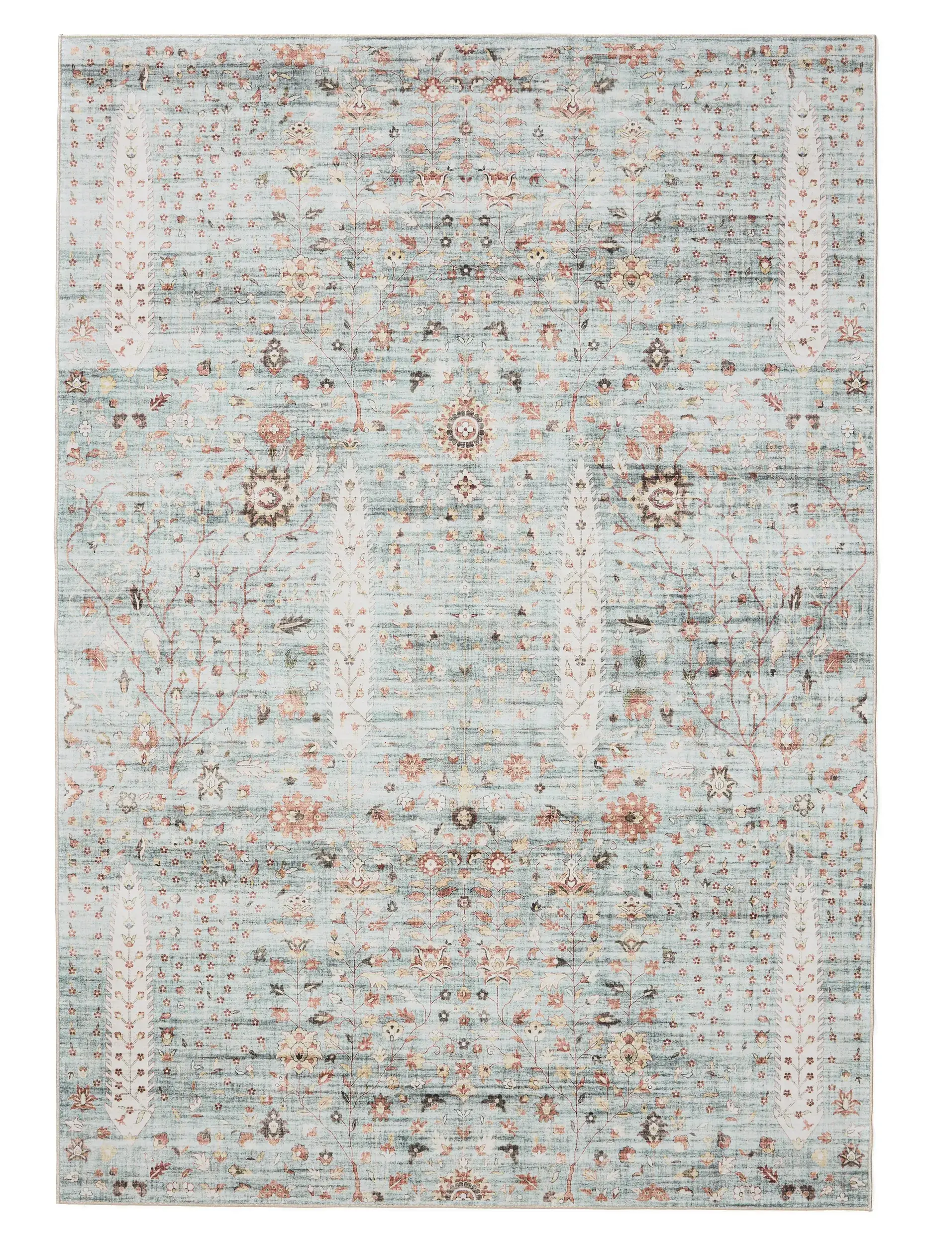 Rug made of 100% Polyester in Turquoise with a 100% Polyester high pile by benuta Basic