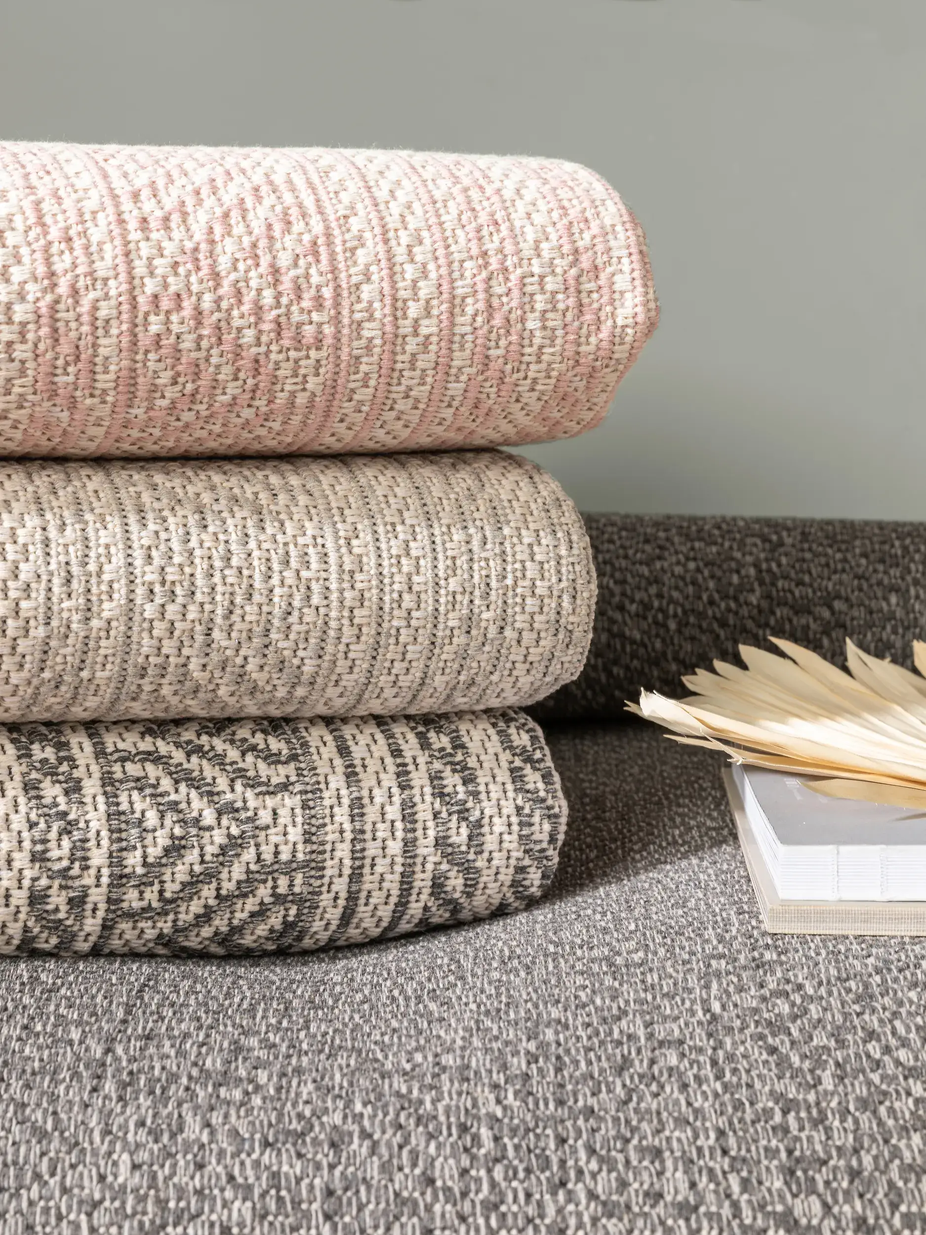 Teppich aus 100% Baumwolle in Grau mit 100% Baumwolle hohem Flor von benuta Nest