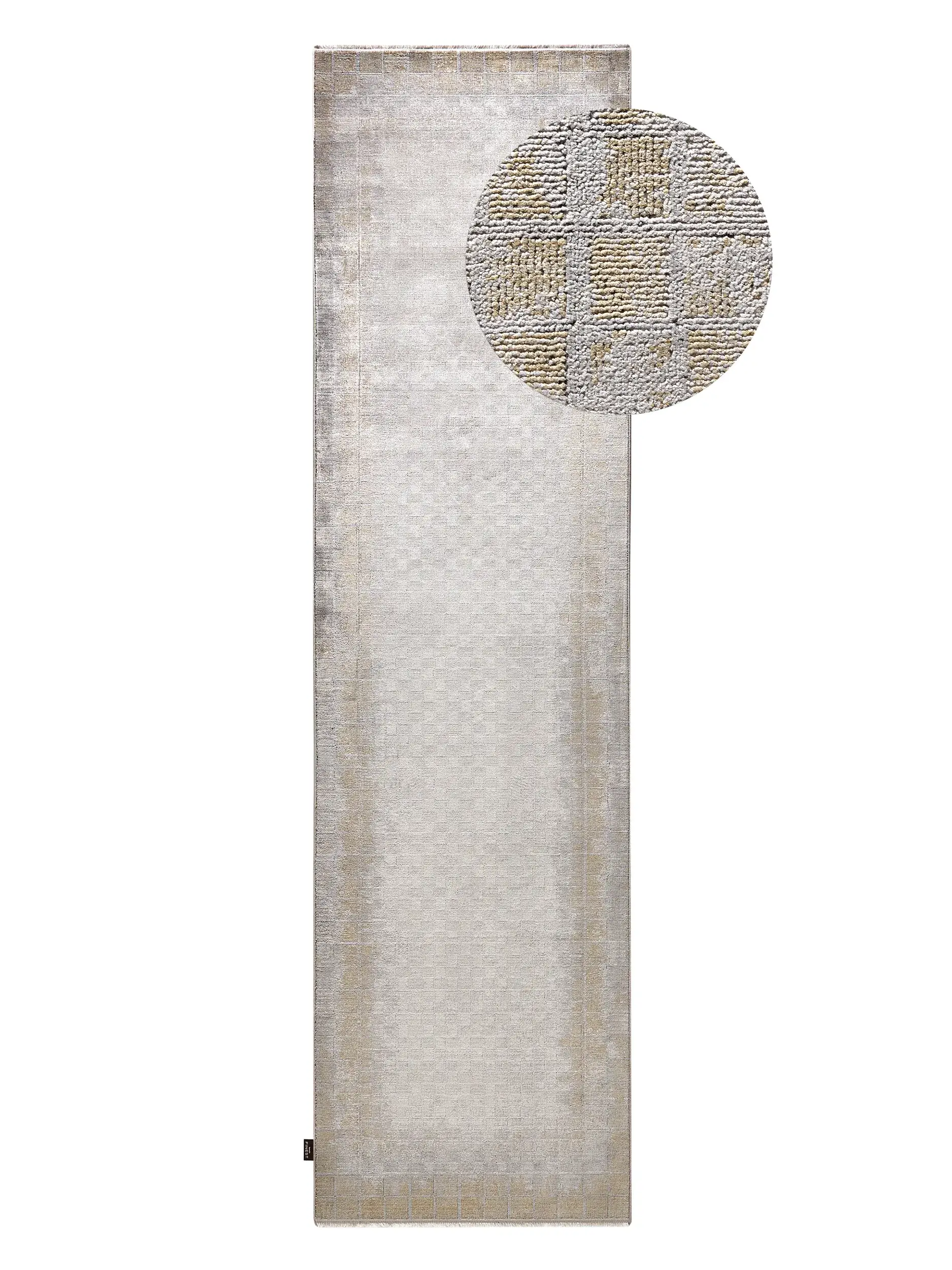 Teppich aus 60% Viskose, 40% Polyacryl (Chenille) in Grau mit 60% Viskose, 40% Polyacryl (Chenille) hohem Flor von benuta Finest