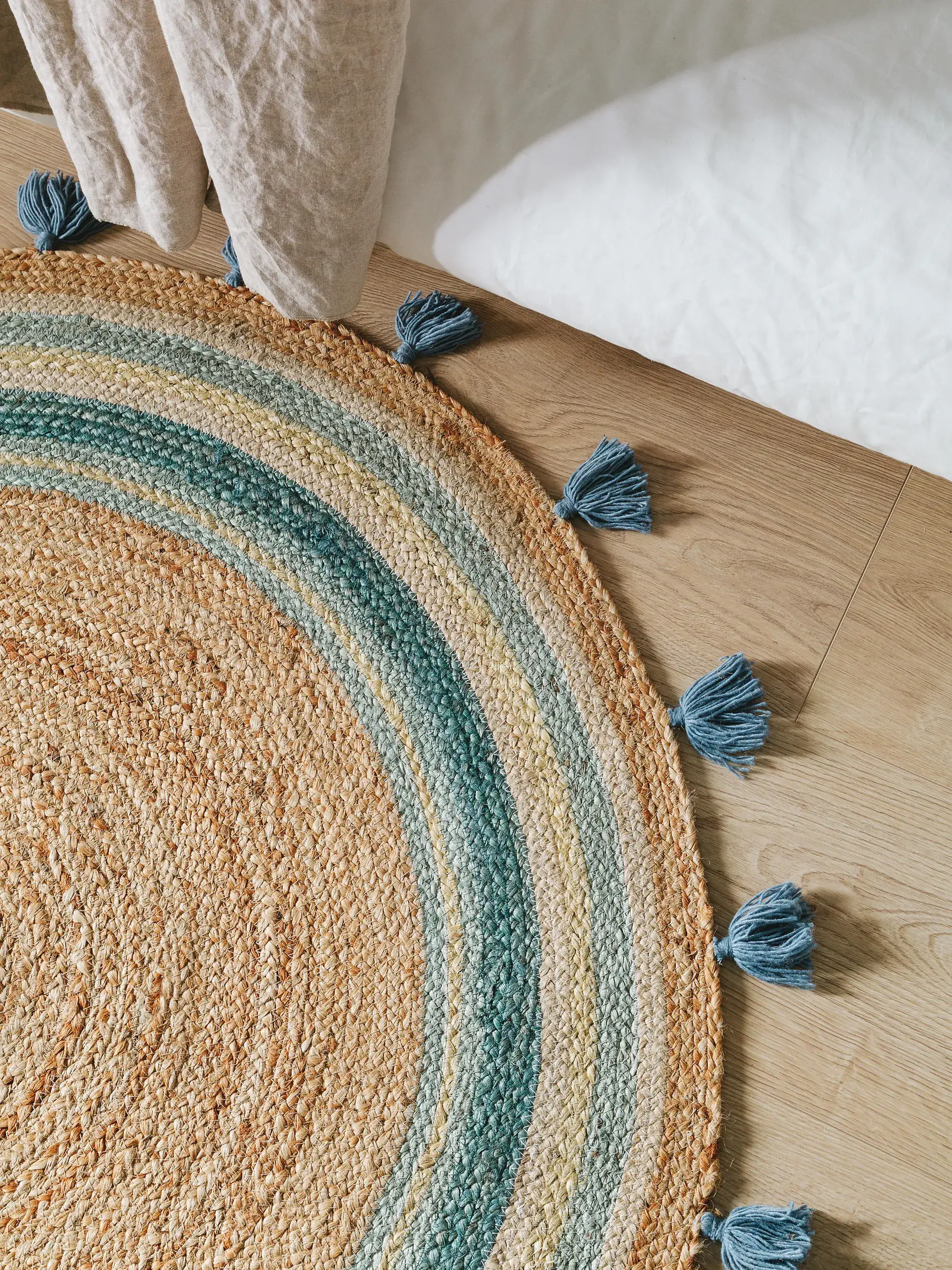 Tapijt van 100% Jute in Veelkleurig met een 100% Jute hoge pool van Lytte