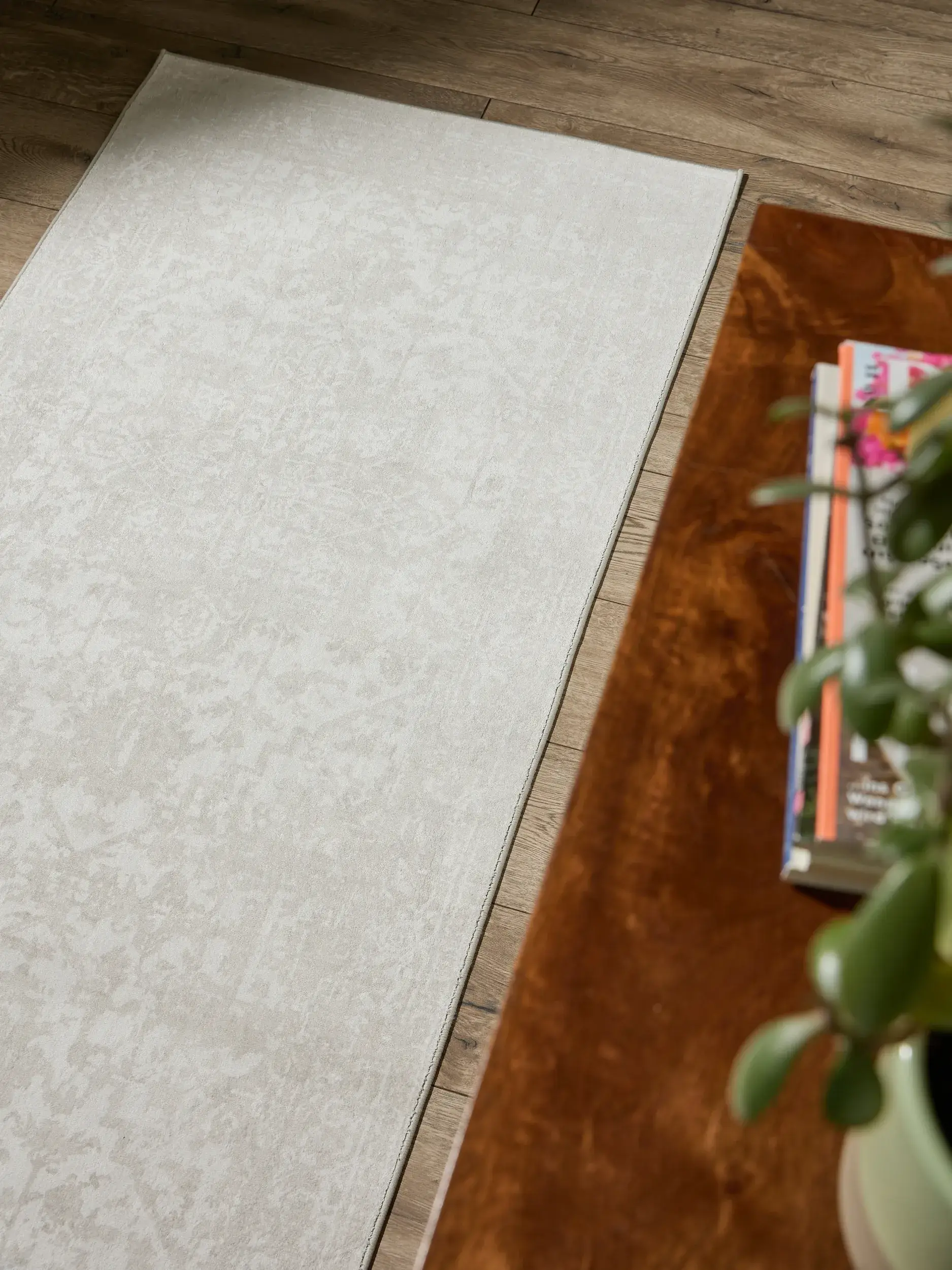 Rug made of 100% Polyester in Taupe with a 100% Polyester high pile by benuta Nest