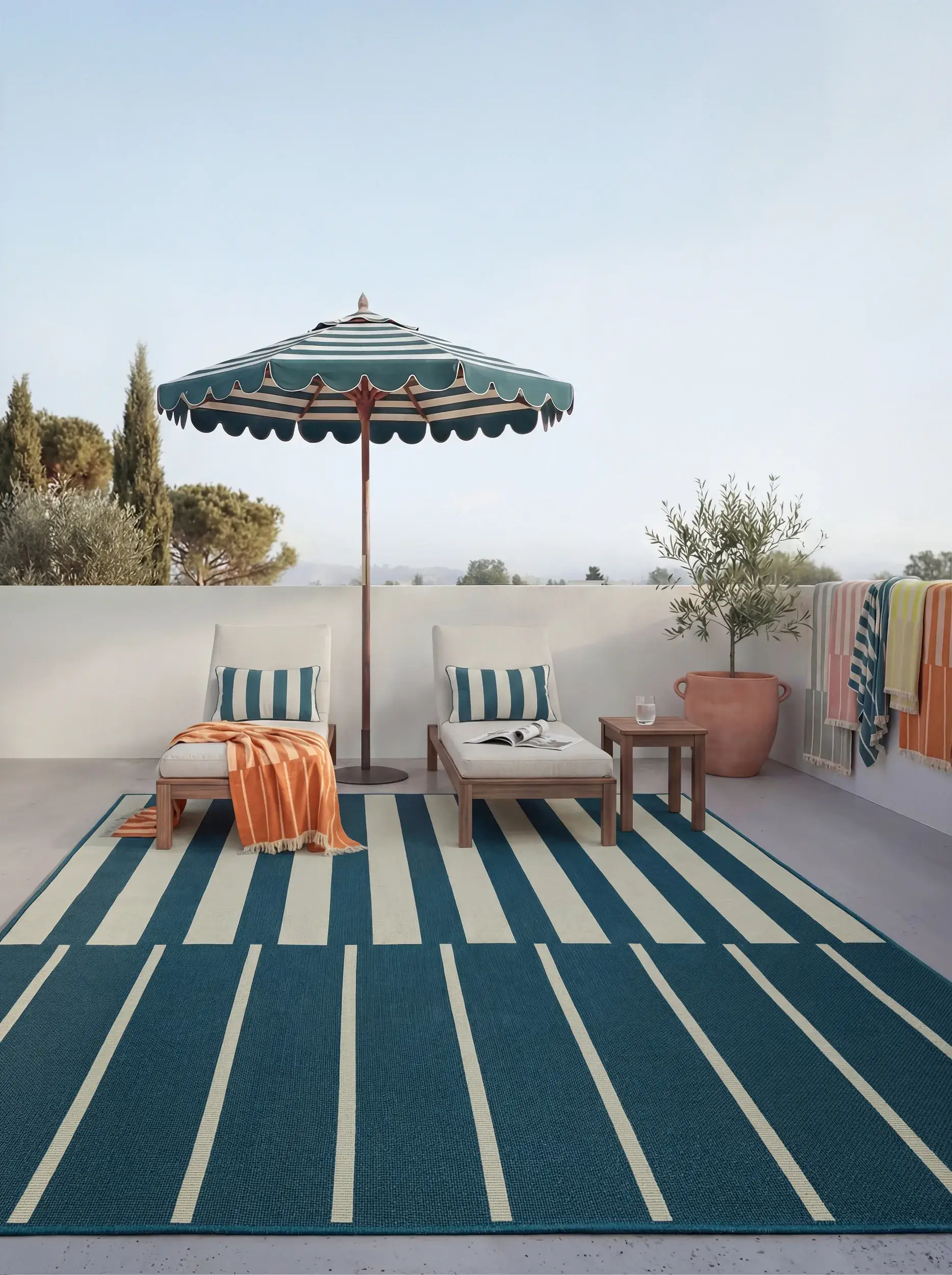 Teppich Reed aus 76% Polypropylen, 23% Polyester, 1% Latex in  von benuta Nest