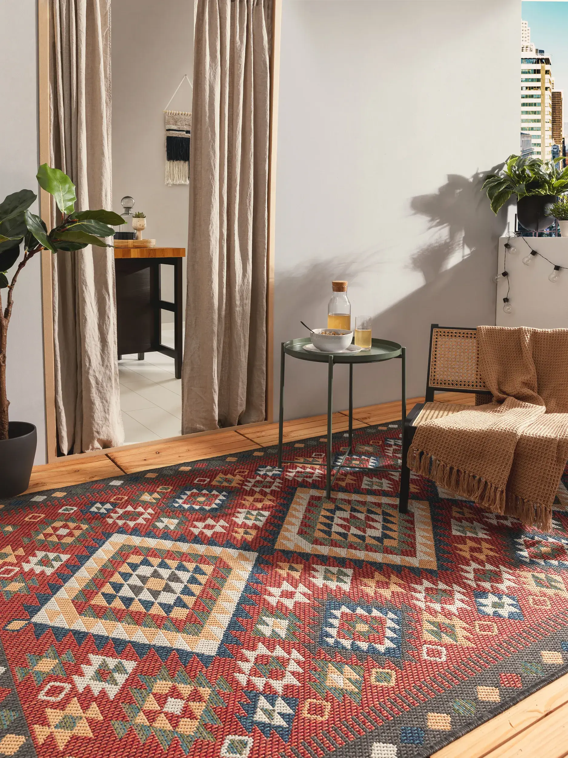 Rug made of 100% Polypropylen in Multicolor with a 100% Polypropylen high pile by benuta Nest