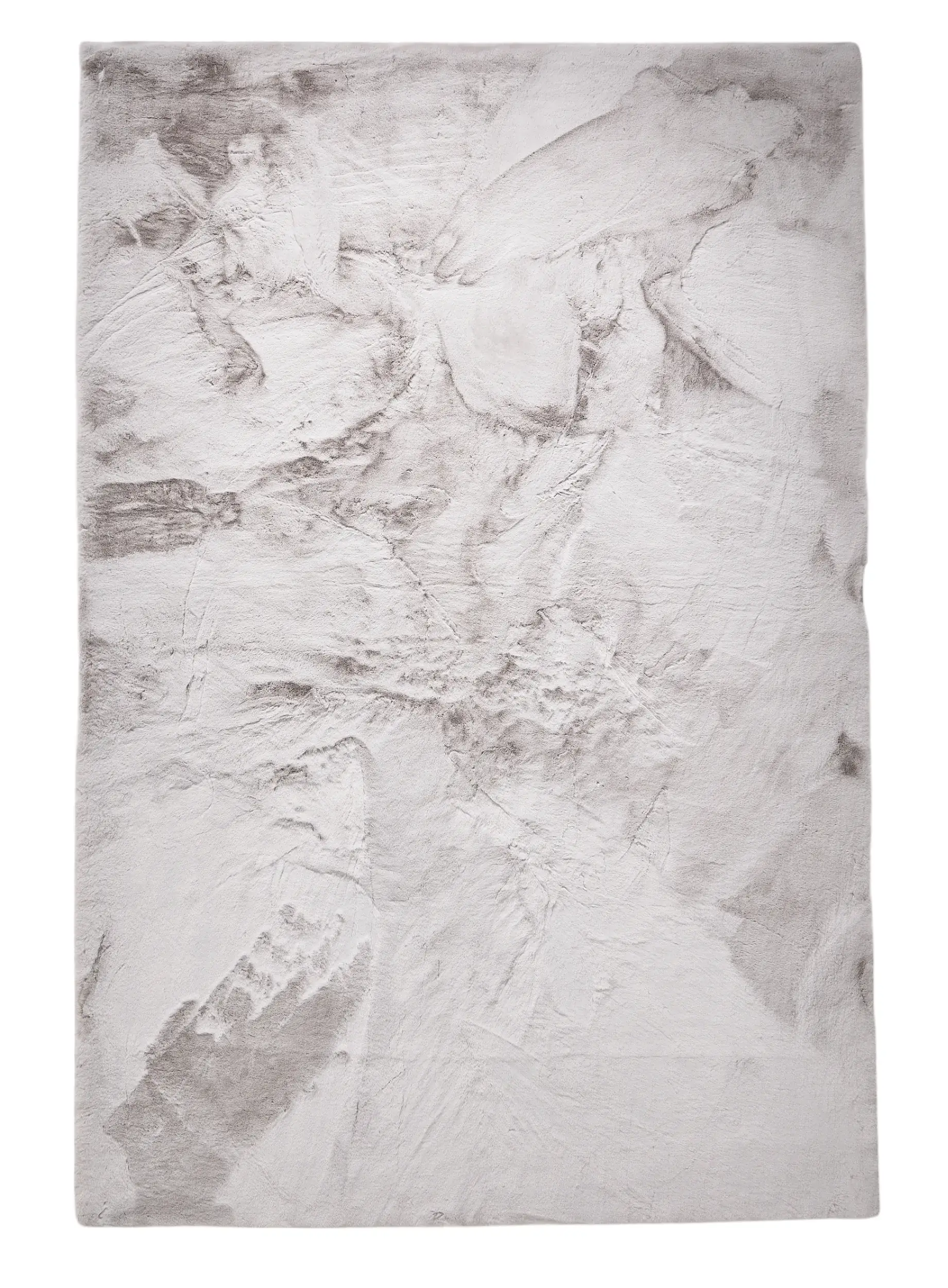 Teppich aus 100% Polyester in Grau mit 100% Polyester hohem Flor von benuta Nest