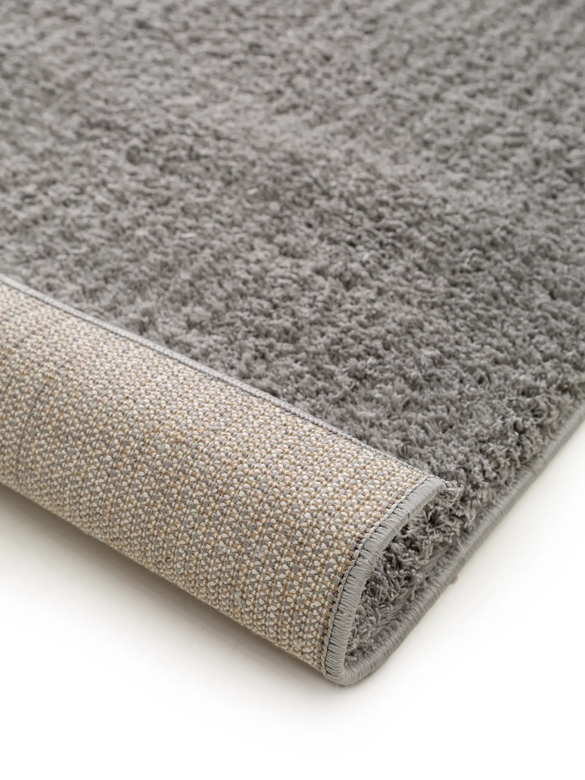 Teppich aus 100% Polyester (Microfiber) in Grau mit 100% Polyester (Microfiber) hohem Flor von benuta Nest