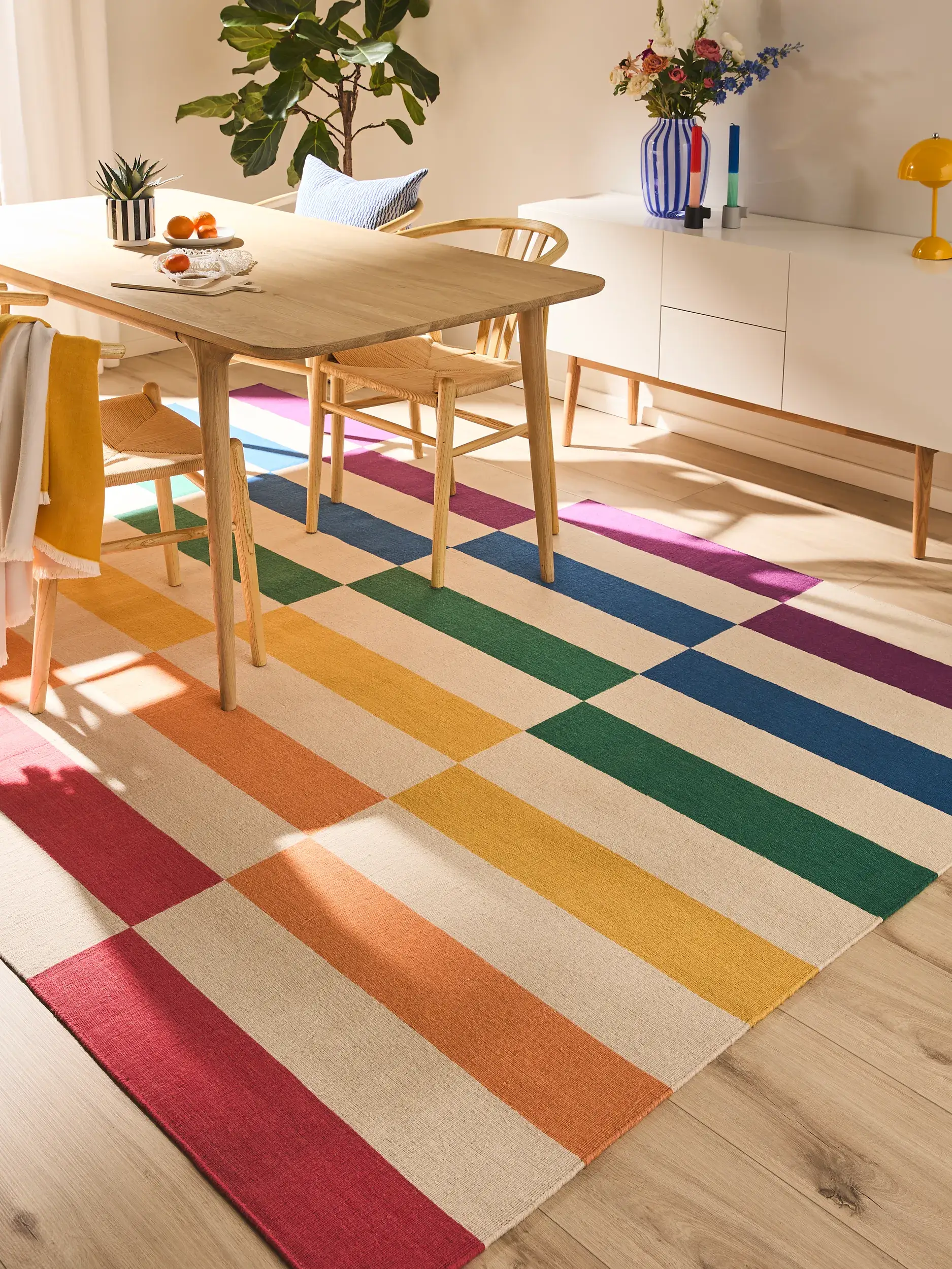 Tappeto di 100% Lana in Multicolor con pelo alto 100% Lana da benuta nest