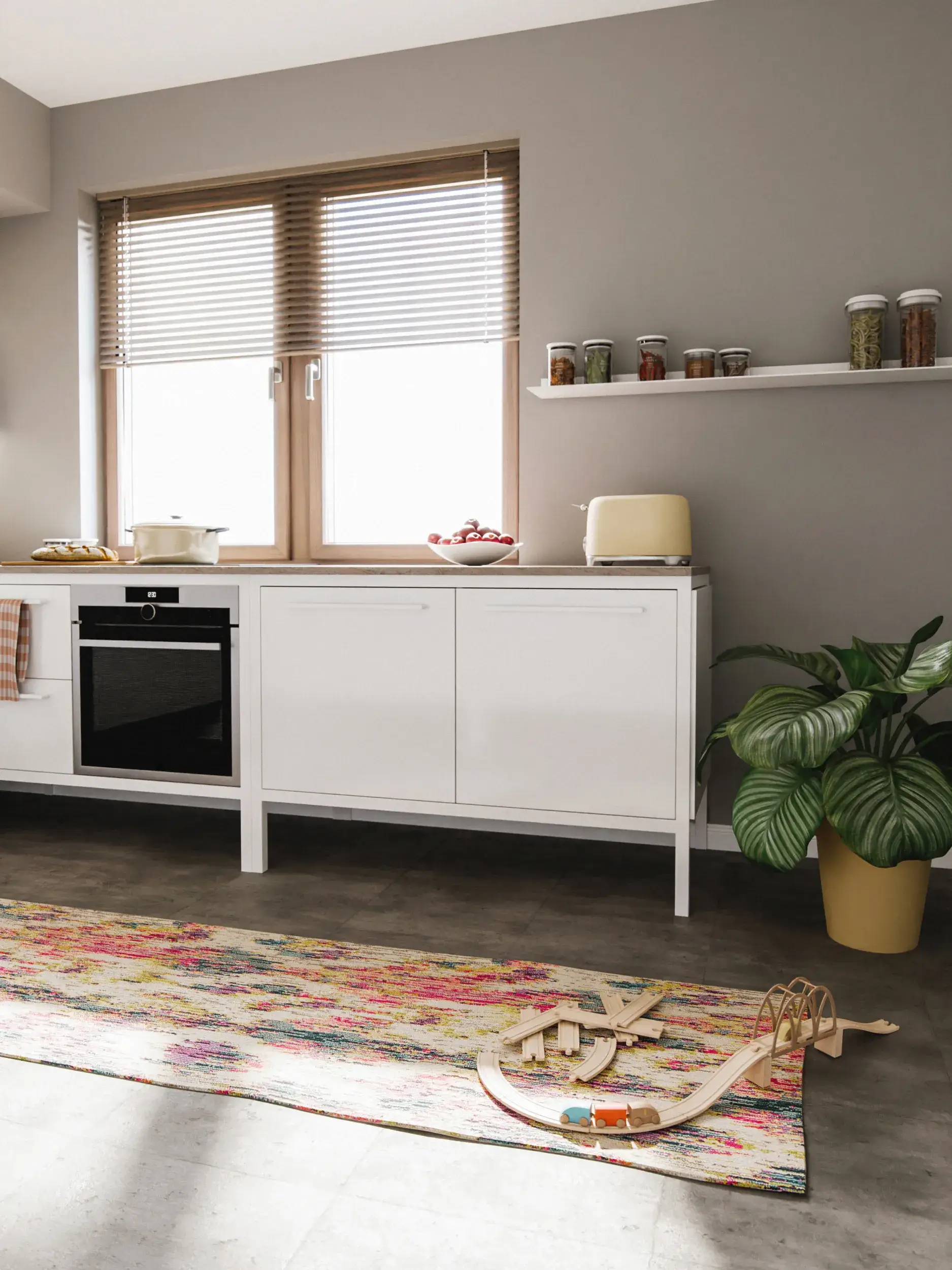Rug made of 100% Polypropylen in Multicolour with a 100% Polypropylen high pile by benuta Nest
