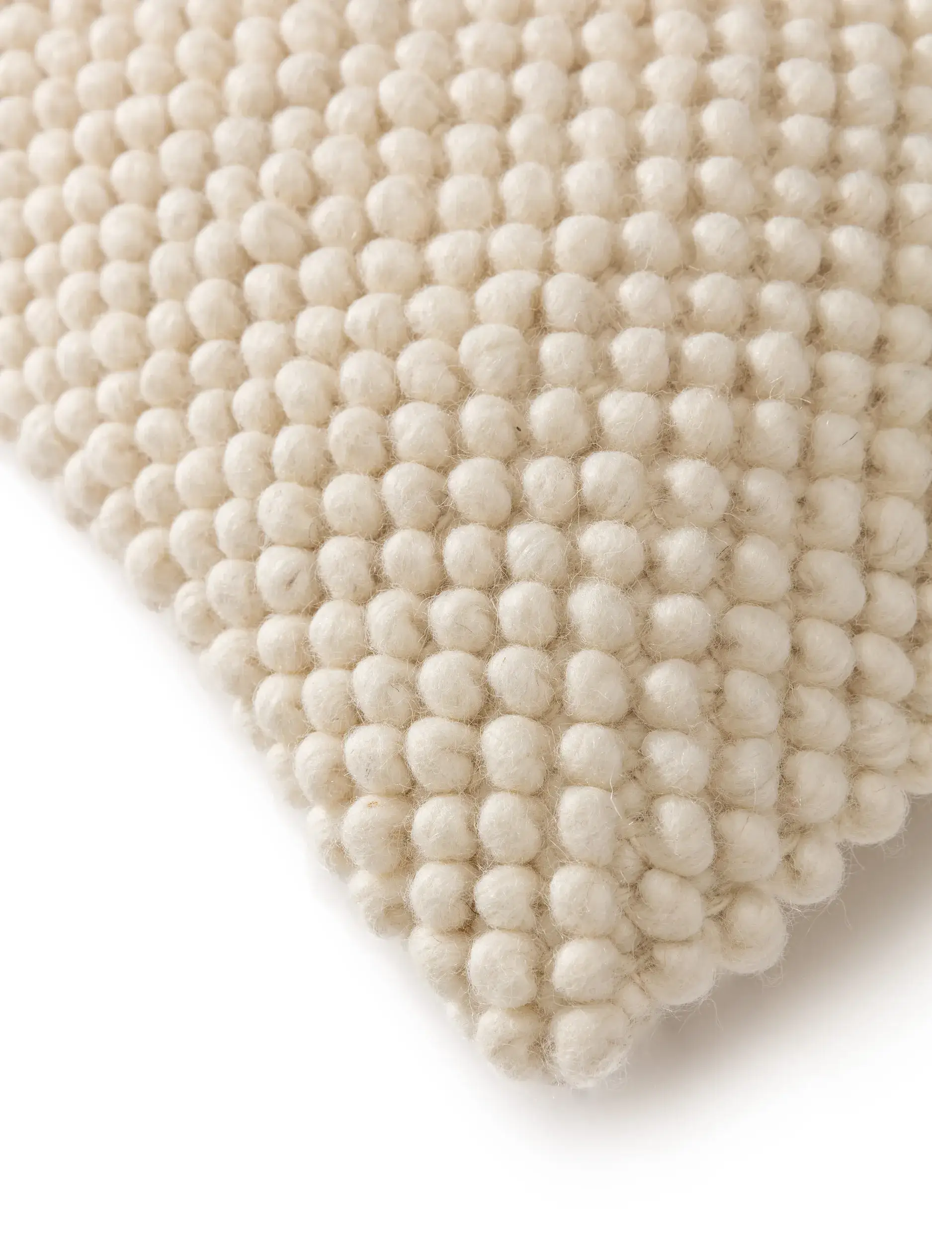 Kissenbezug Beads Cream in Einfarbig design made of 70% wool from (New Zealand), 30% polyester by benuta Pure
