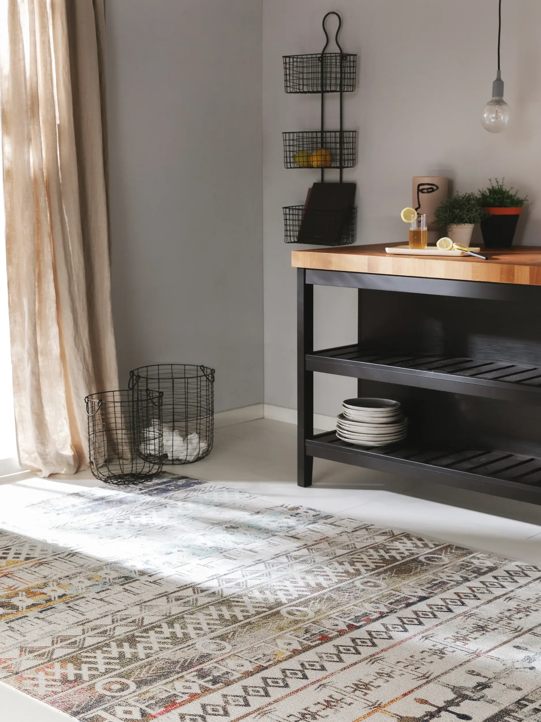 Rug made of 100% Polypropylen in Multicolour with a 100% Polypropylen high pile by benuta Nest