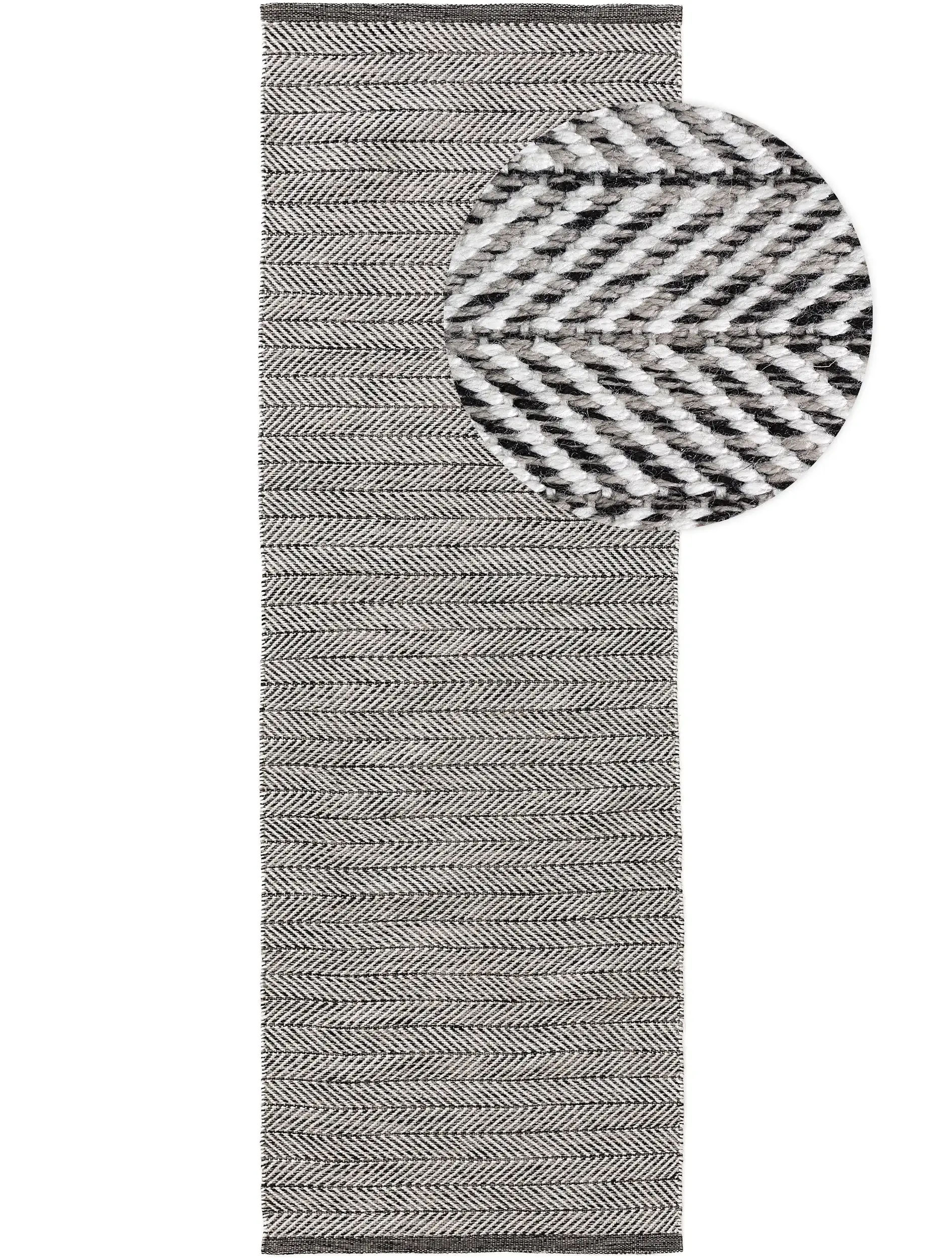 Tappeto di 100% Poliestere (PET riciclato) in Grigio con pelo alto 100% Poliestere (PET riciclato) da benuta pure