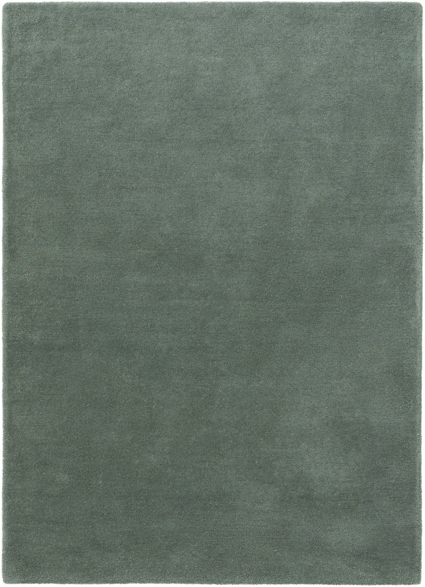 Teppich aus 100% Wolle in Grün mit 100% Wolle hohem Flor von benuta Nest