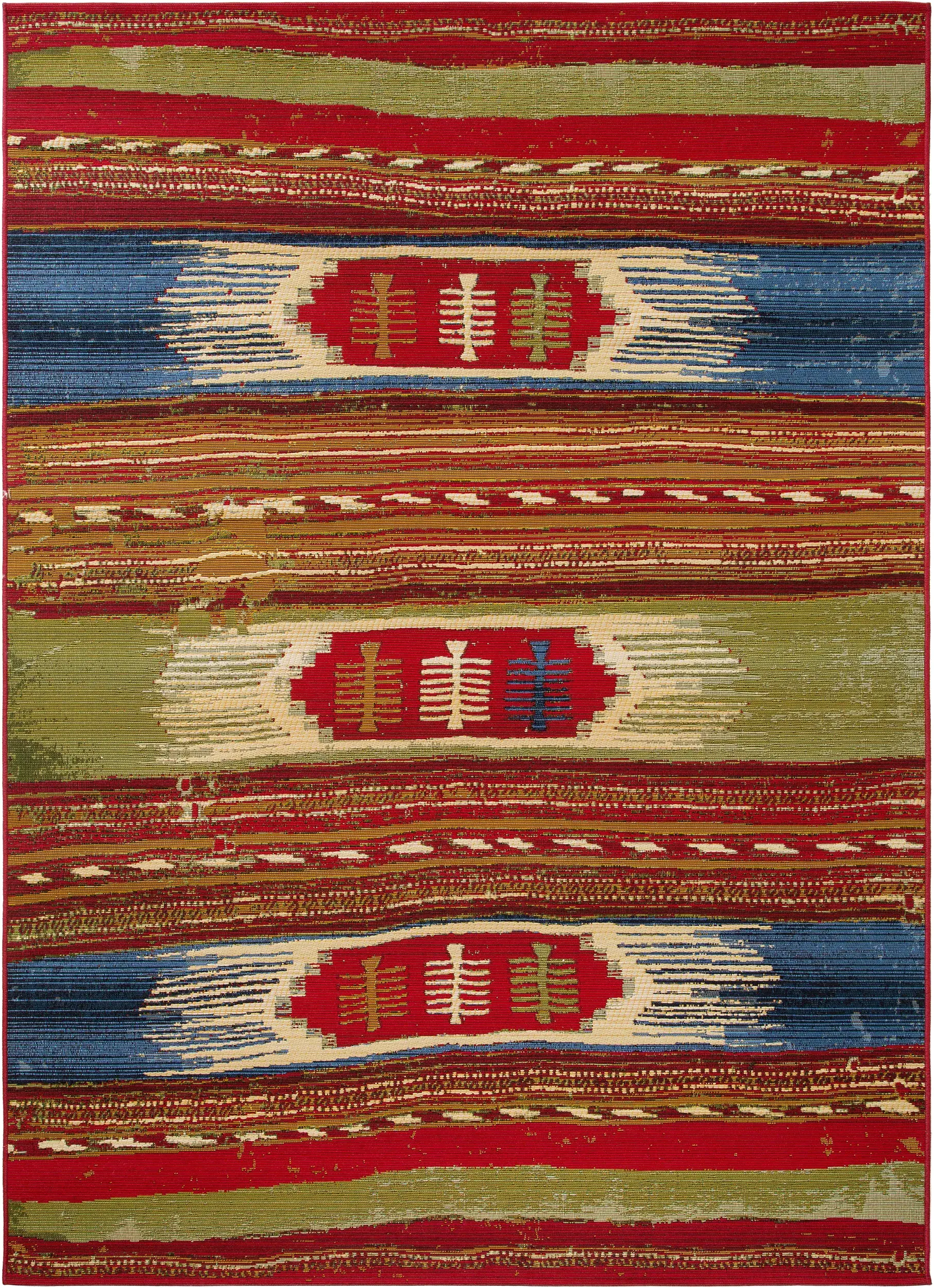 Teppich aus 76% Polypropylen, 23% Polyester, 1% Latex in Multicolor mit 76% Polypropylen, 23% Polyester, 1% Latex hohem Flor von benuta Nest